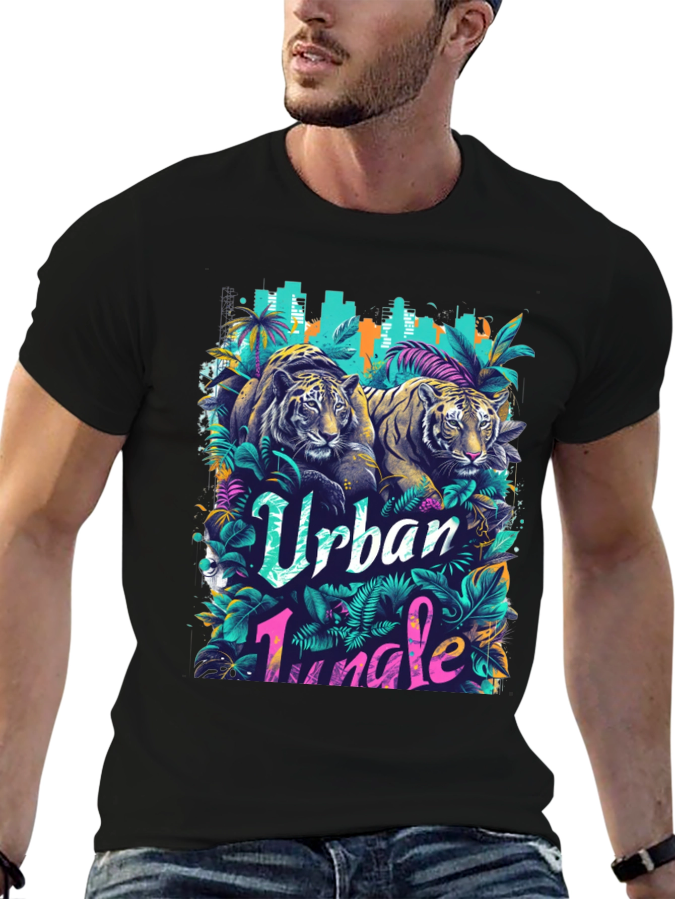 Urban Jungle Tiger Graphic T-Shirt