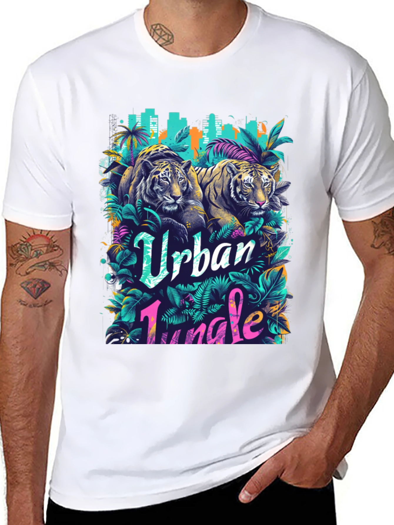 Urban Jungle Tiger Graphic T-Shirt