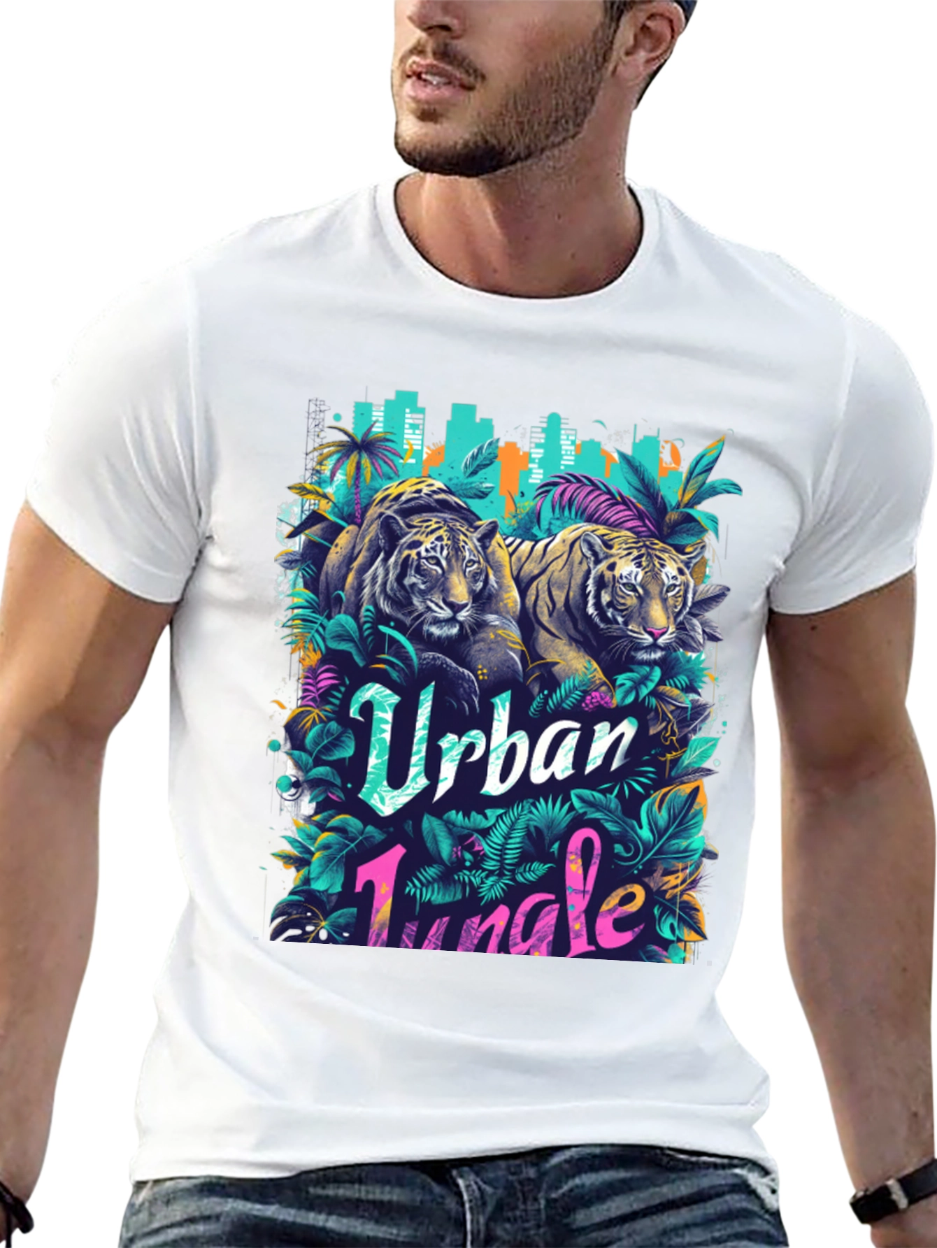Urban Jungle Tiger Graphic T-Shirt