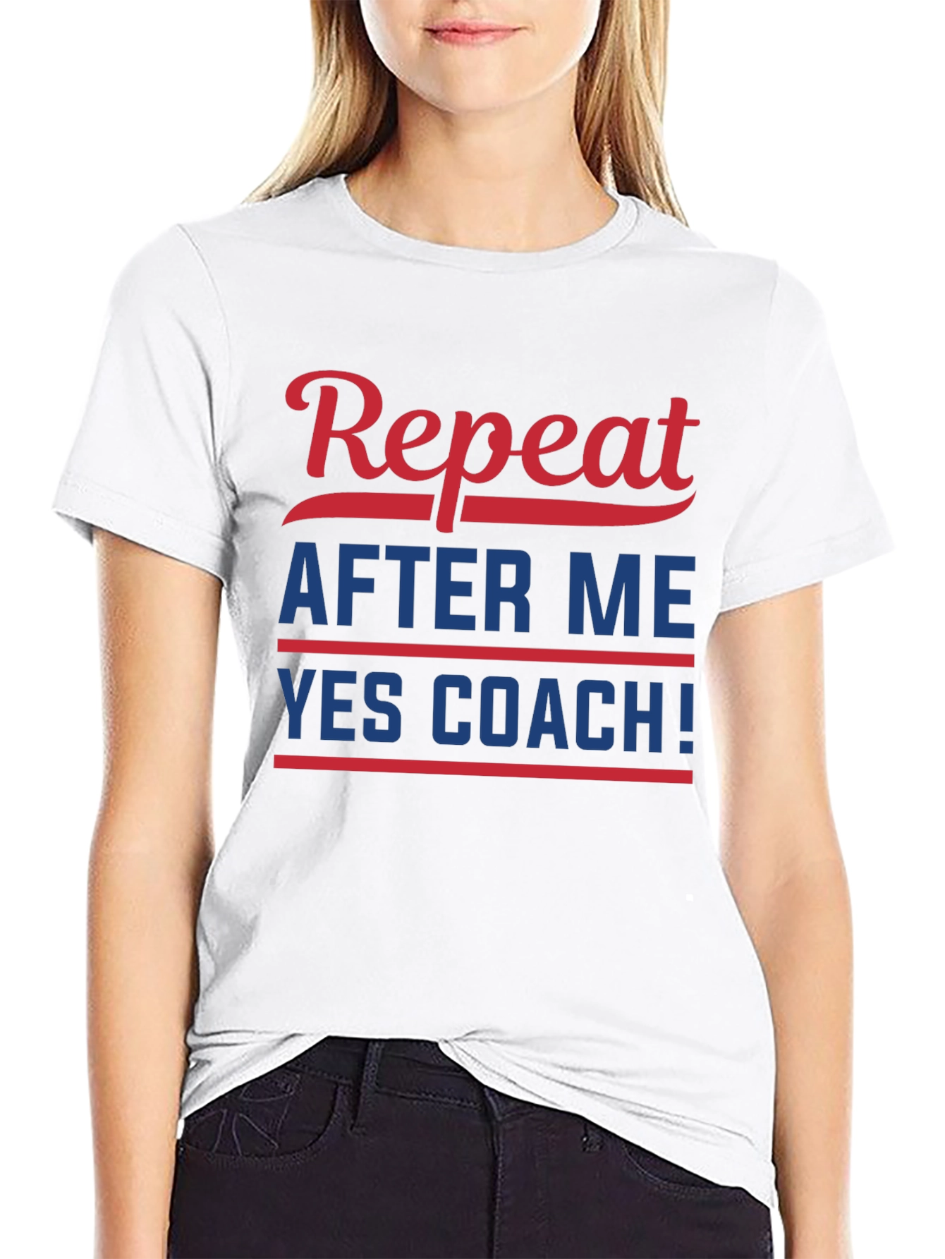 Repeat After Me YES COACH! Black T-Shirt