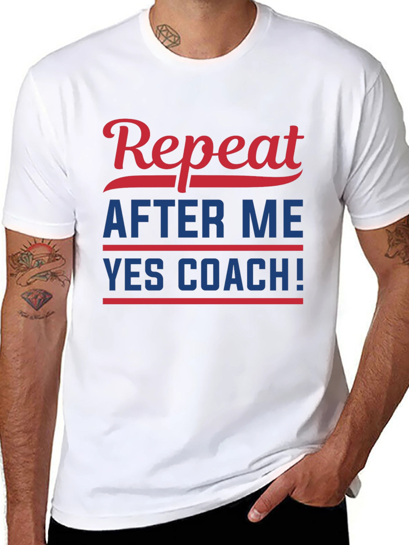 Repeat After Me YES COACH! Black T-Shirt