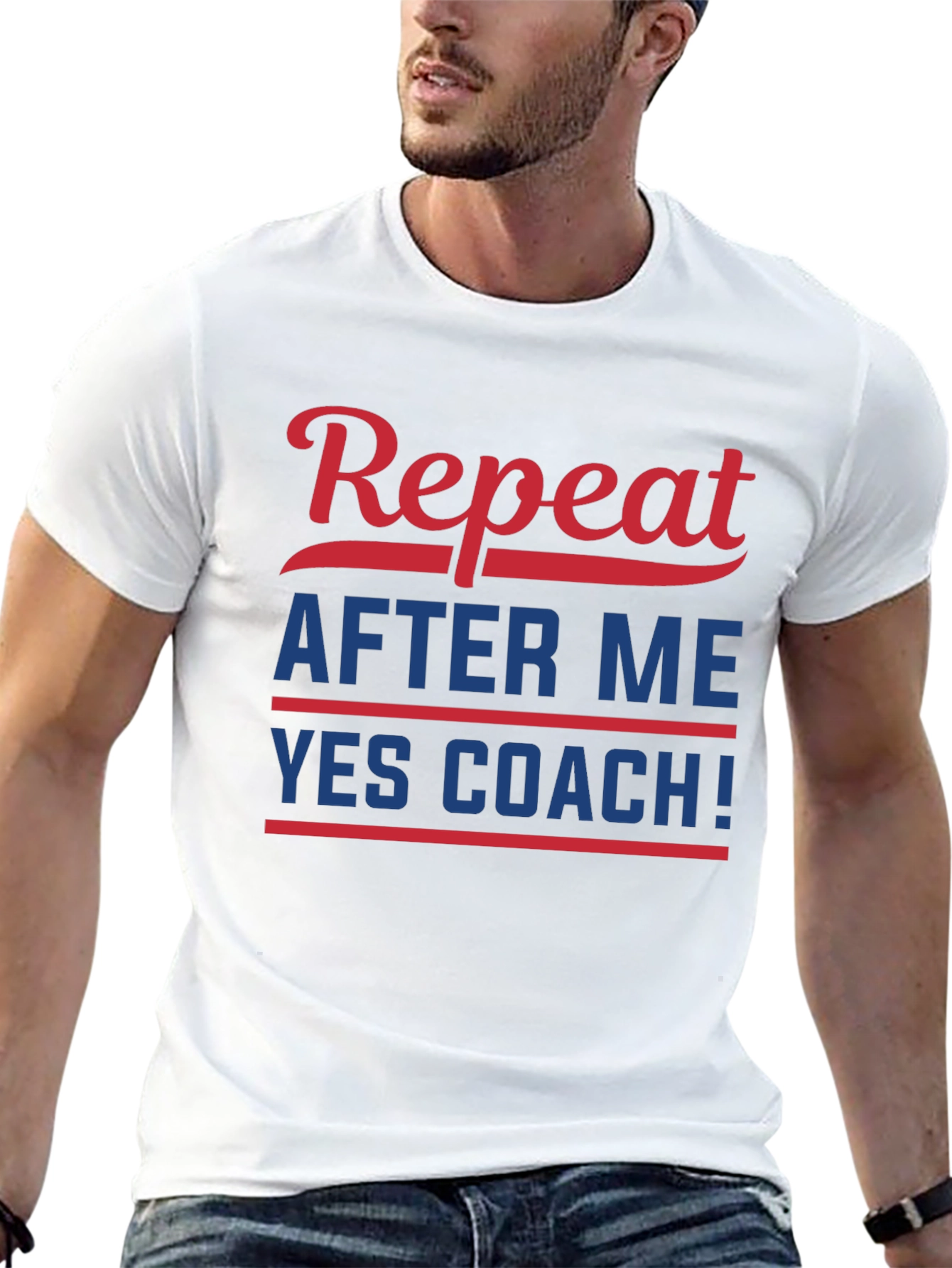 Repeat After Me YES COACH! Black T-Shirt