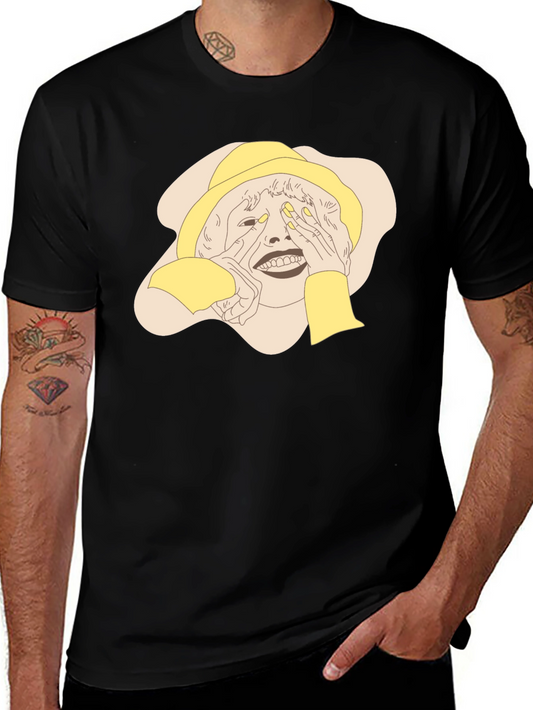 Unique Graphic T-Shirt - Woman Peeking Design