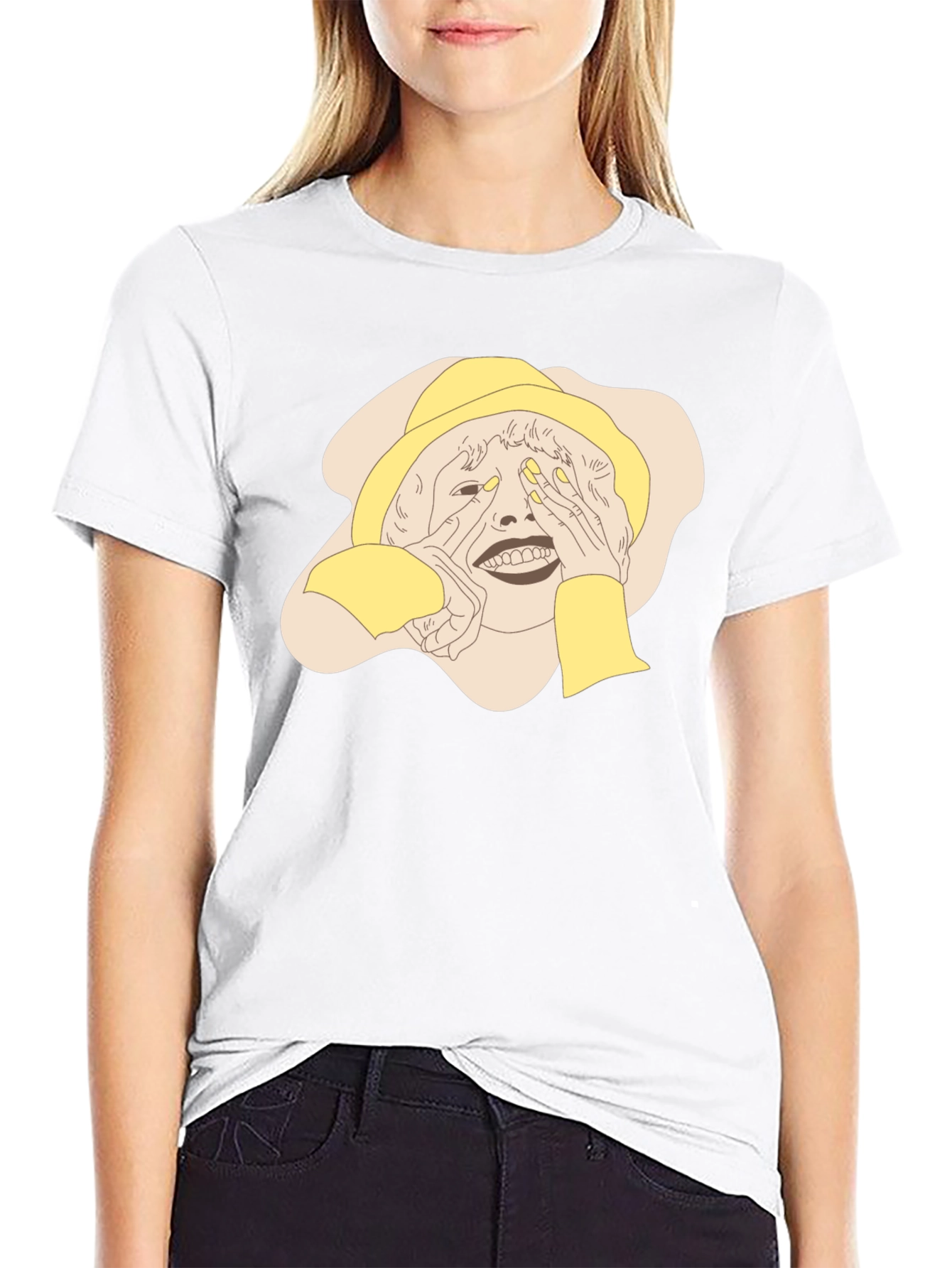 Unique Graphic T-Shirt - Woman Peeking Design
