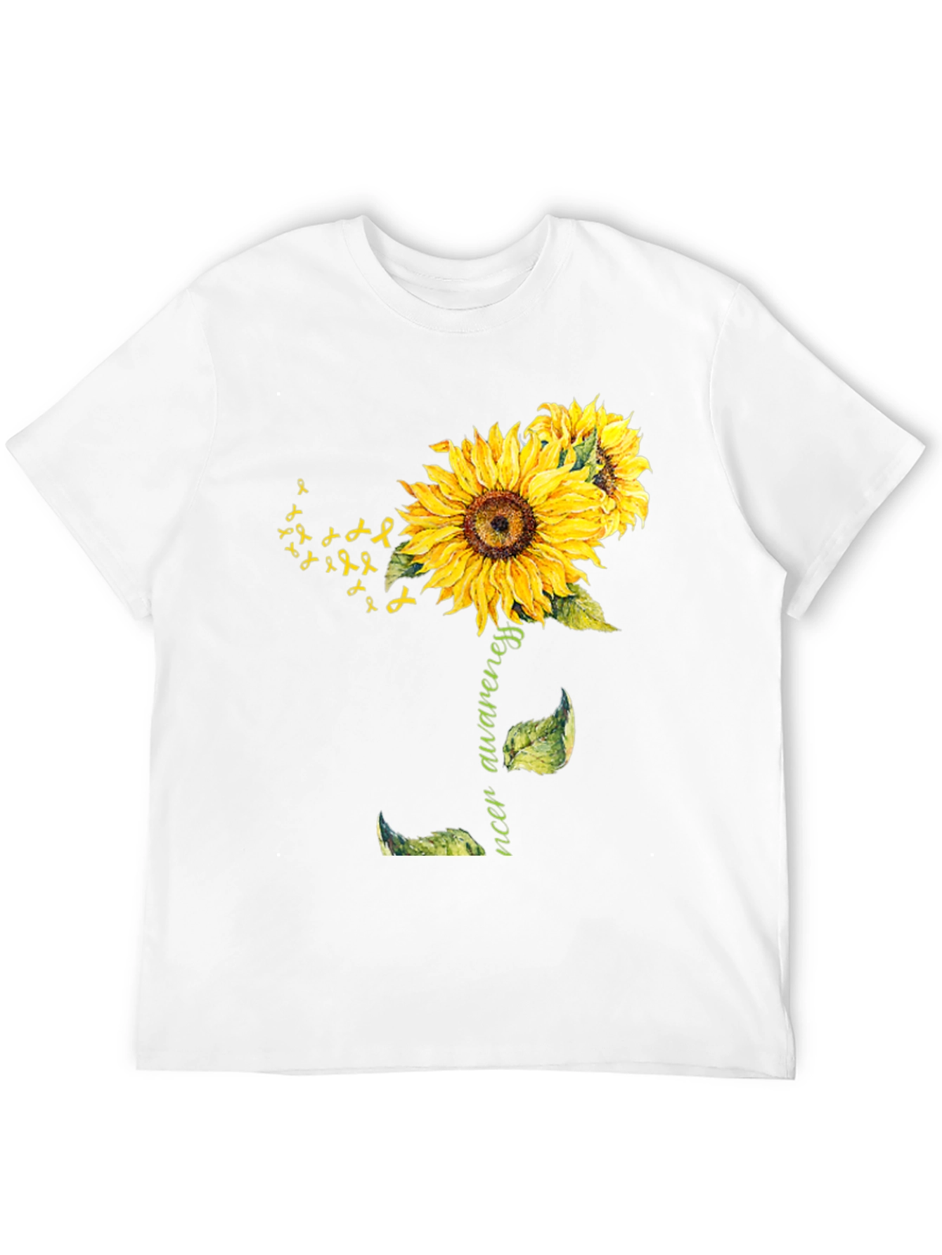 Sunflower Cancer Awareness Black T-Shirt