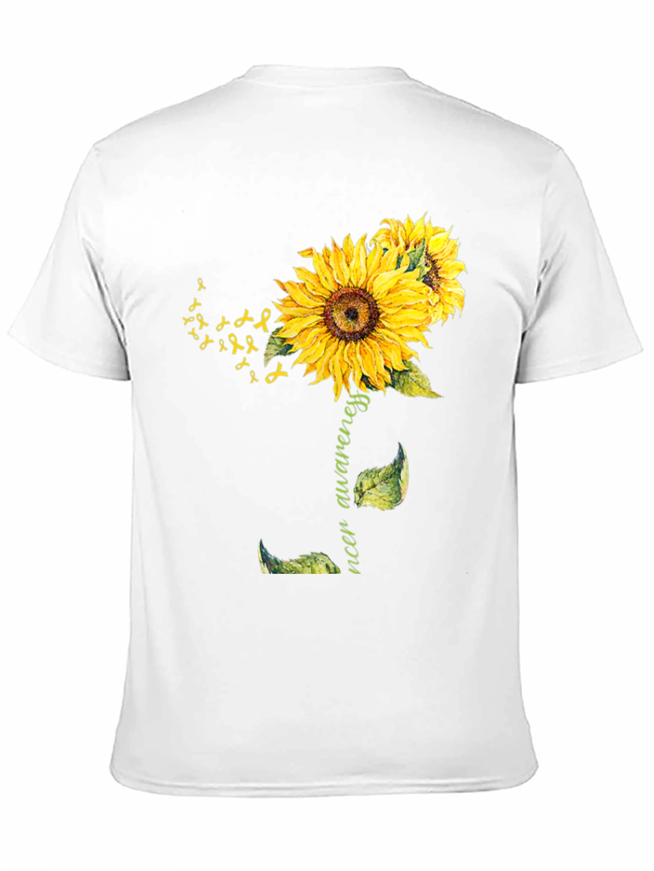 Sunflower Cancer Awareness Black T-Shirt