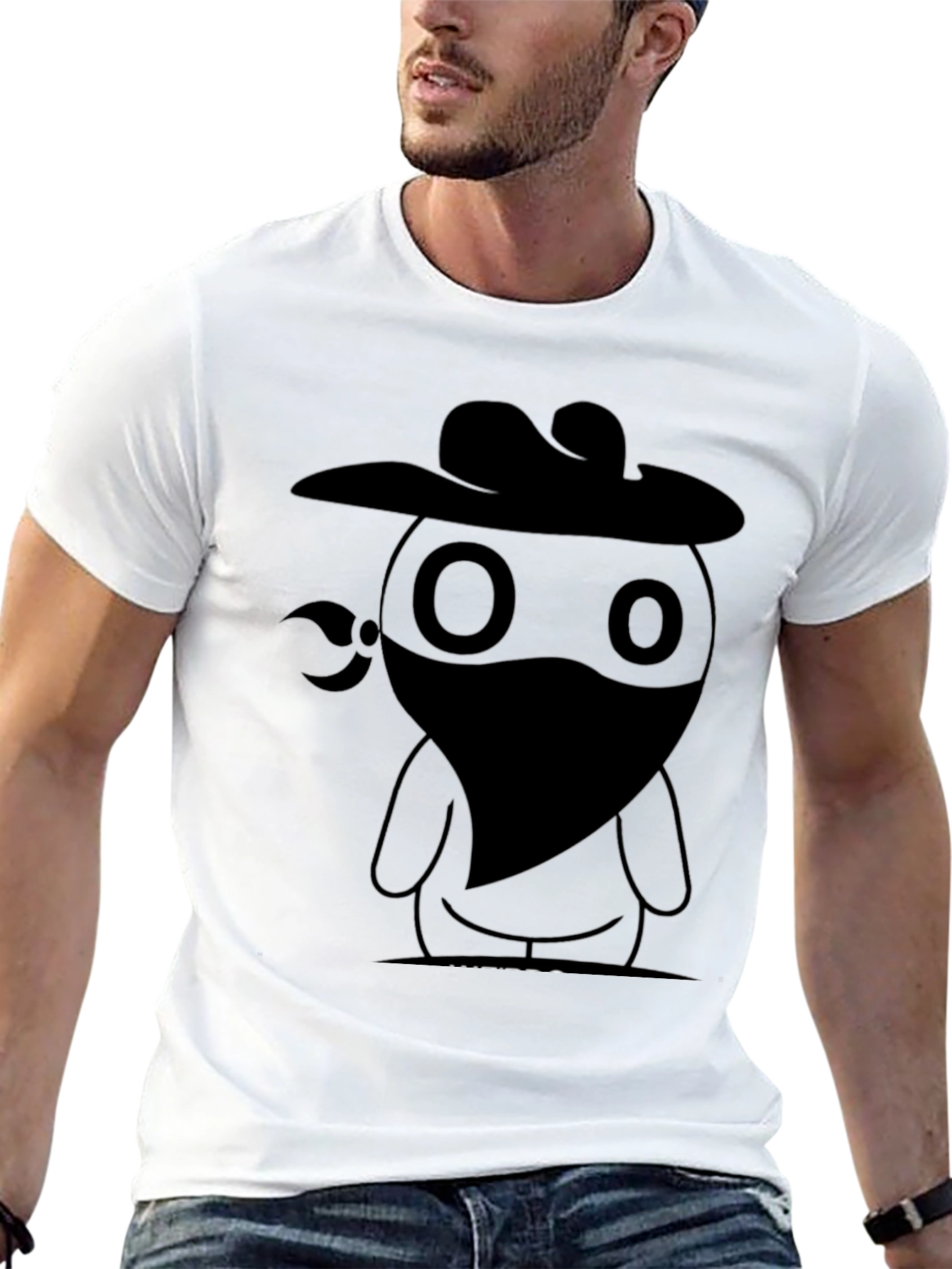 Cowboy Bandit Graphic Tee - Cool Black T-Shirt