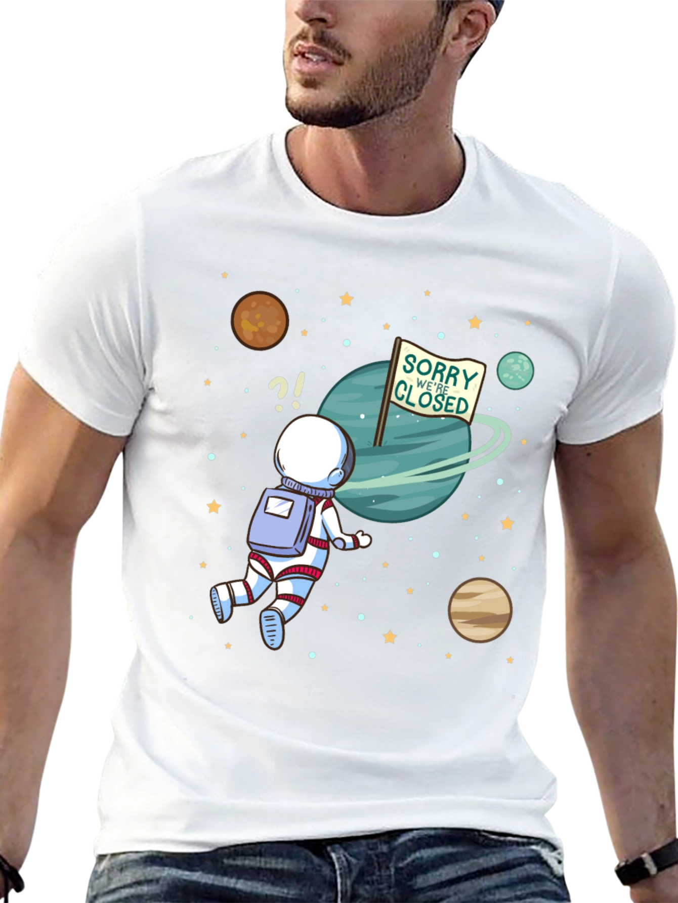 Sorry Were Closed Astronaut T-Shirt