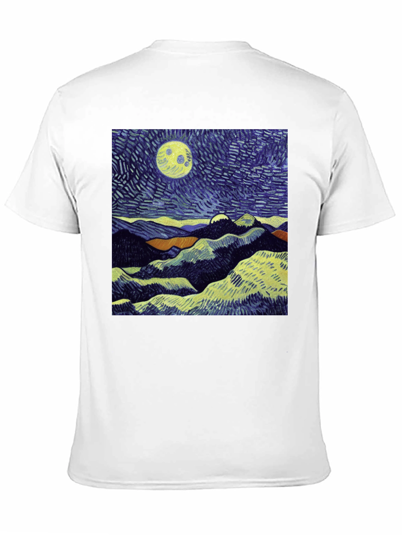 Starry Night Inspired Graphic Tee - Mens Black T-Shirt