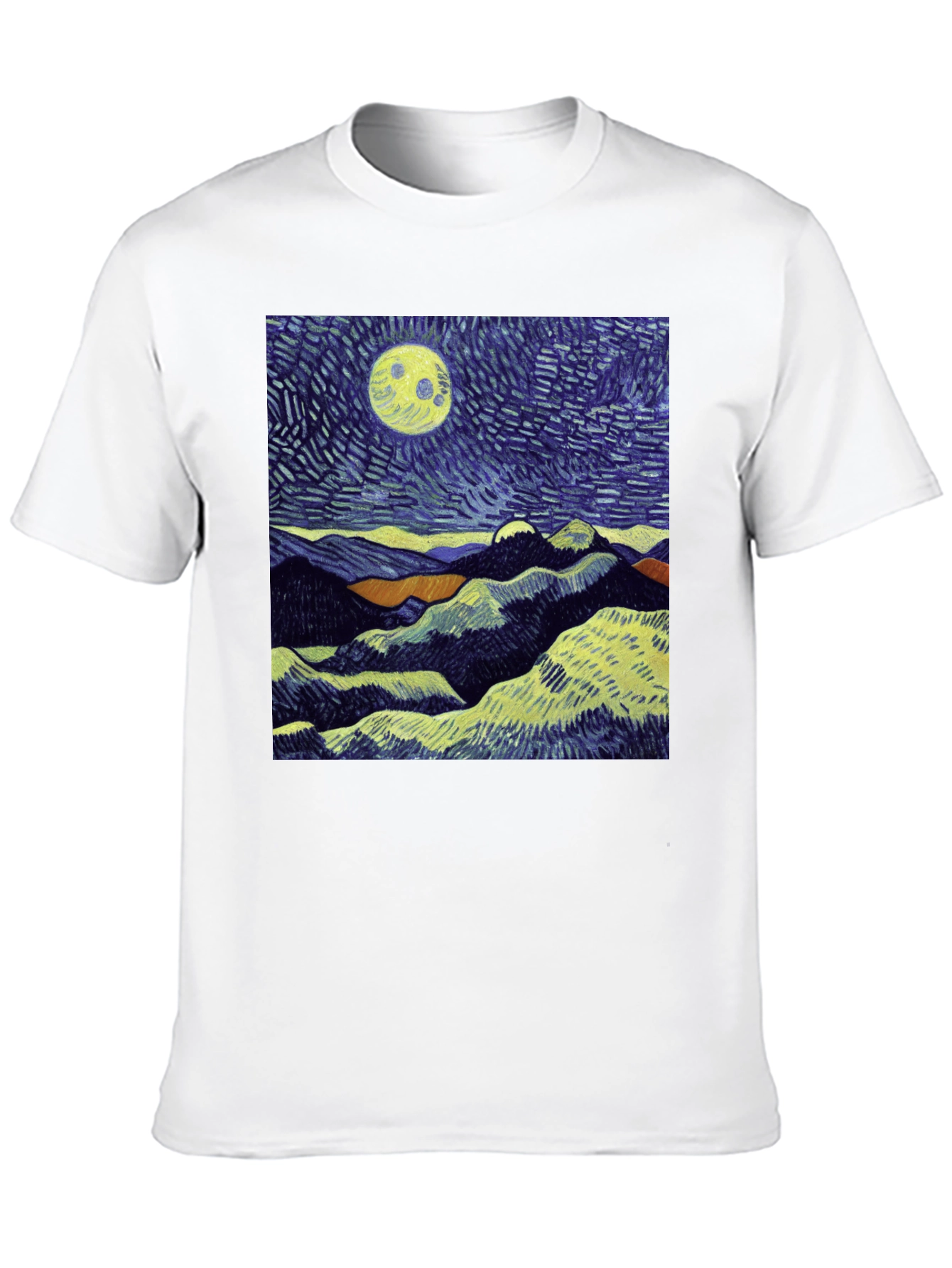Starry Night Inspired Graphic Tee - Mens Black T-Shirt