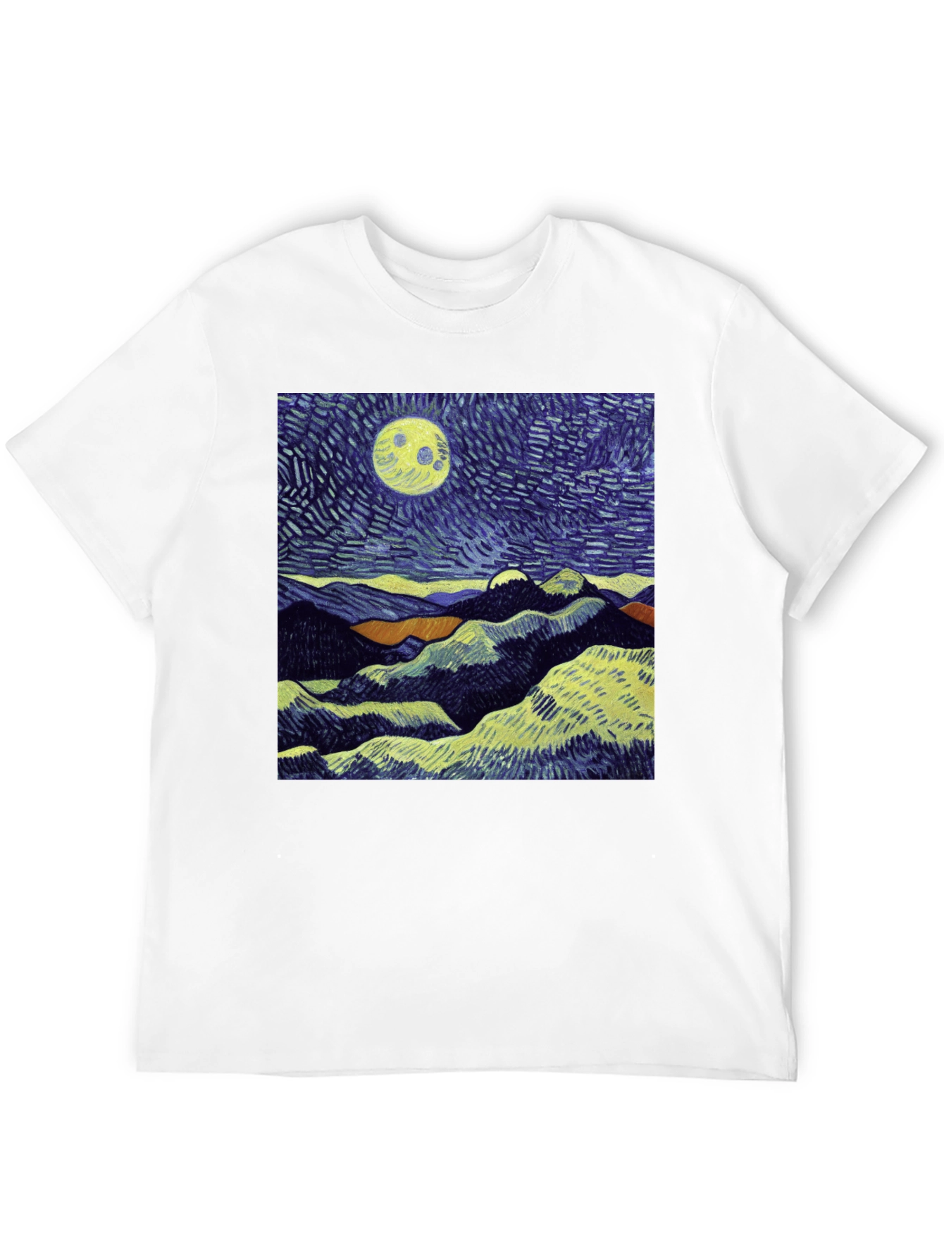 Starry Night Inspired Graphic Tee - Mens Black T-Shirt