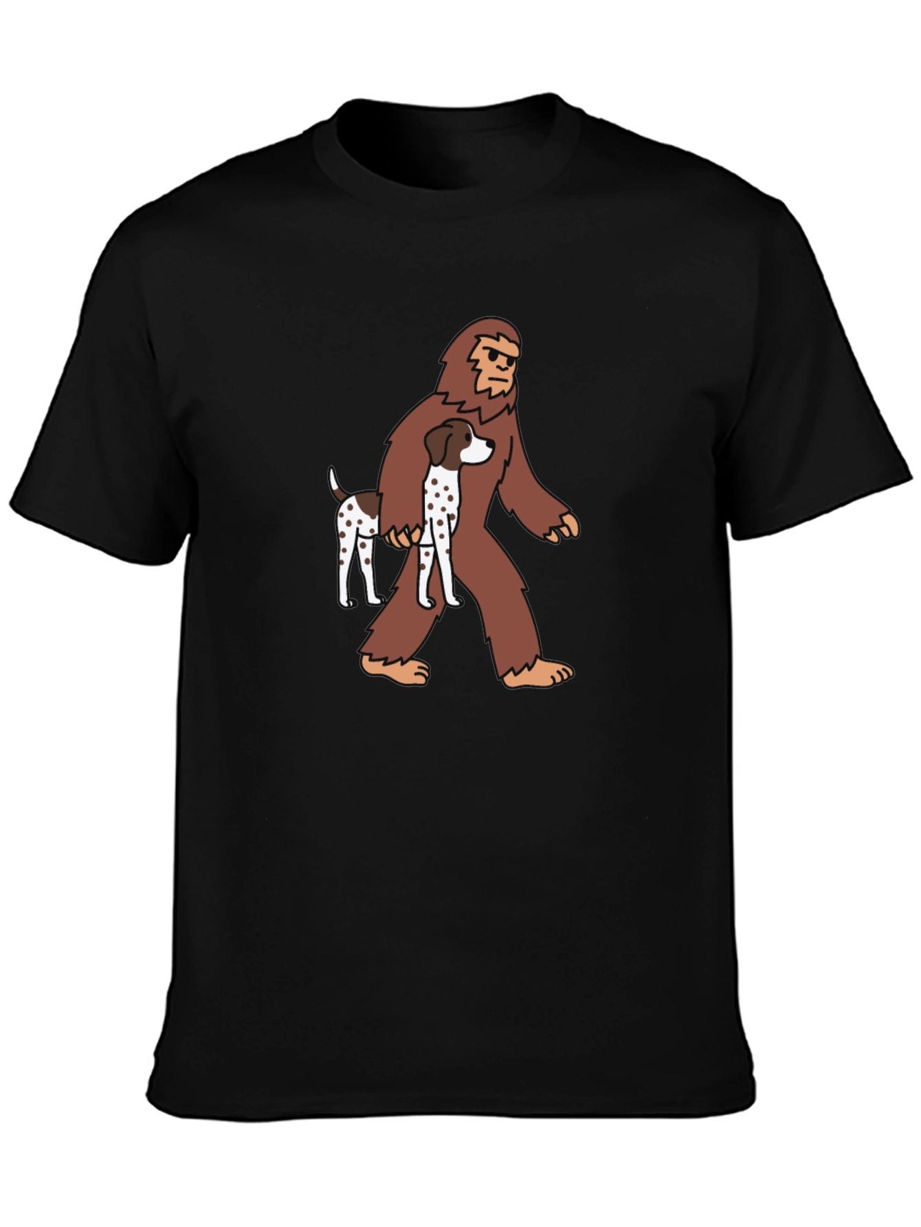 Bigfoot Dog T-Shirt Black Novelty Tee