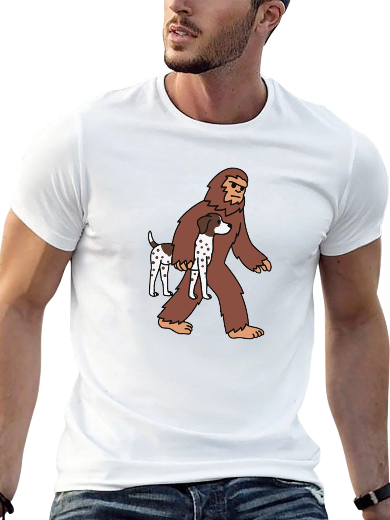 Bigfoot Dog T-Shirt Black Novelty Tee