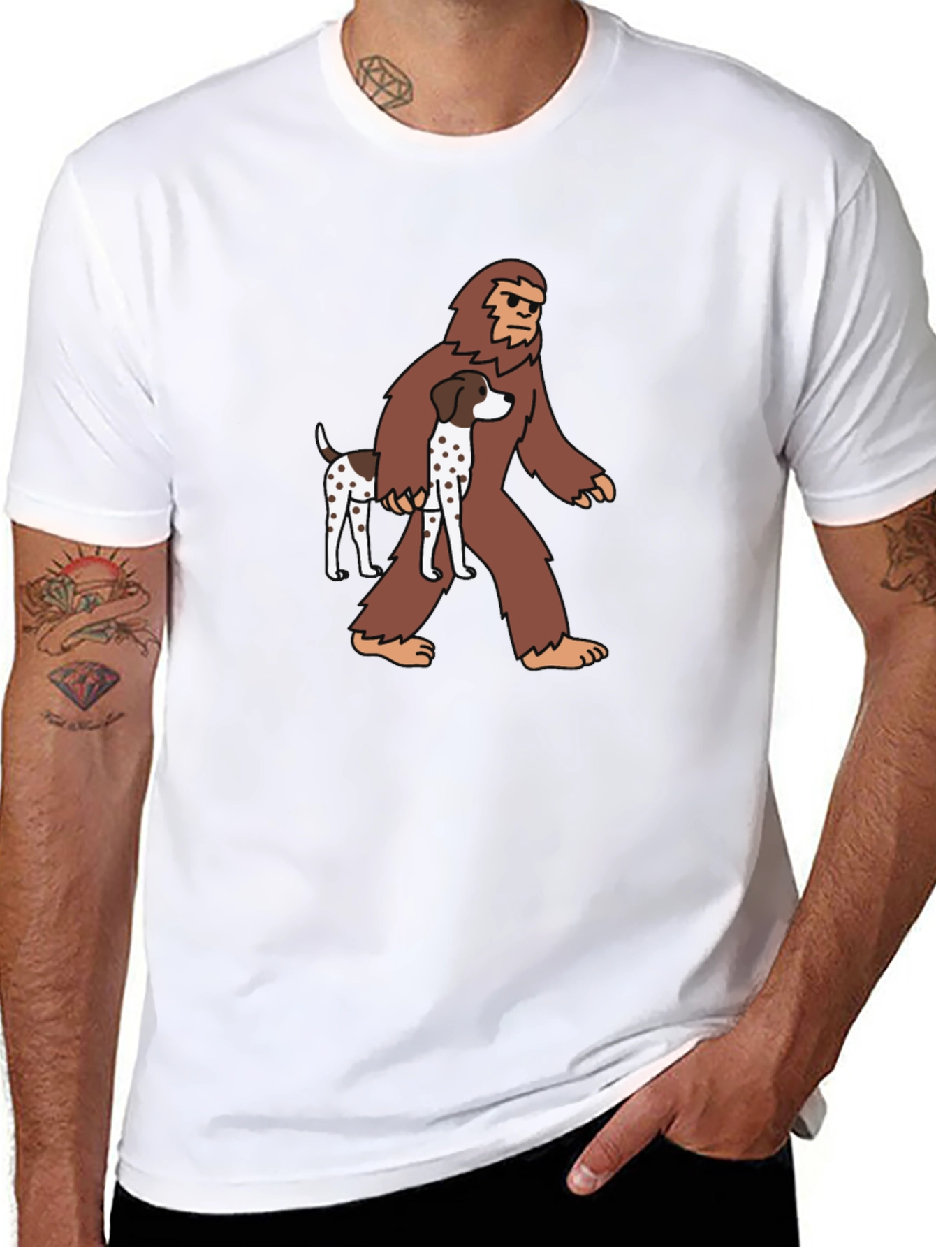 Bigfoot Dog T-Shirt Black Novelty Tee