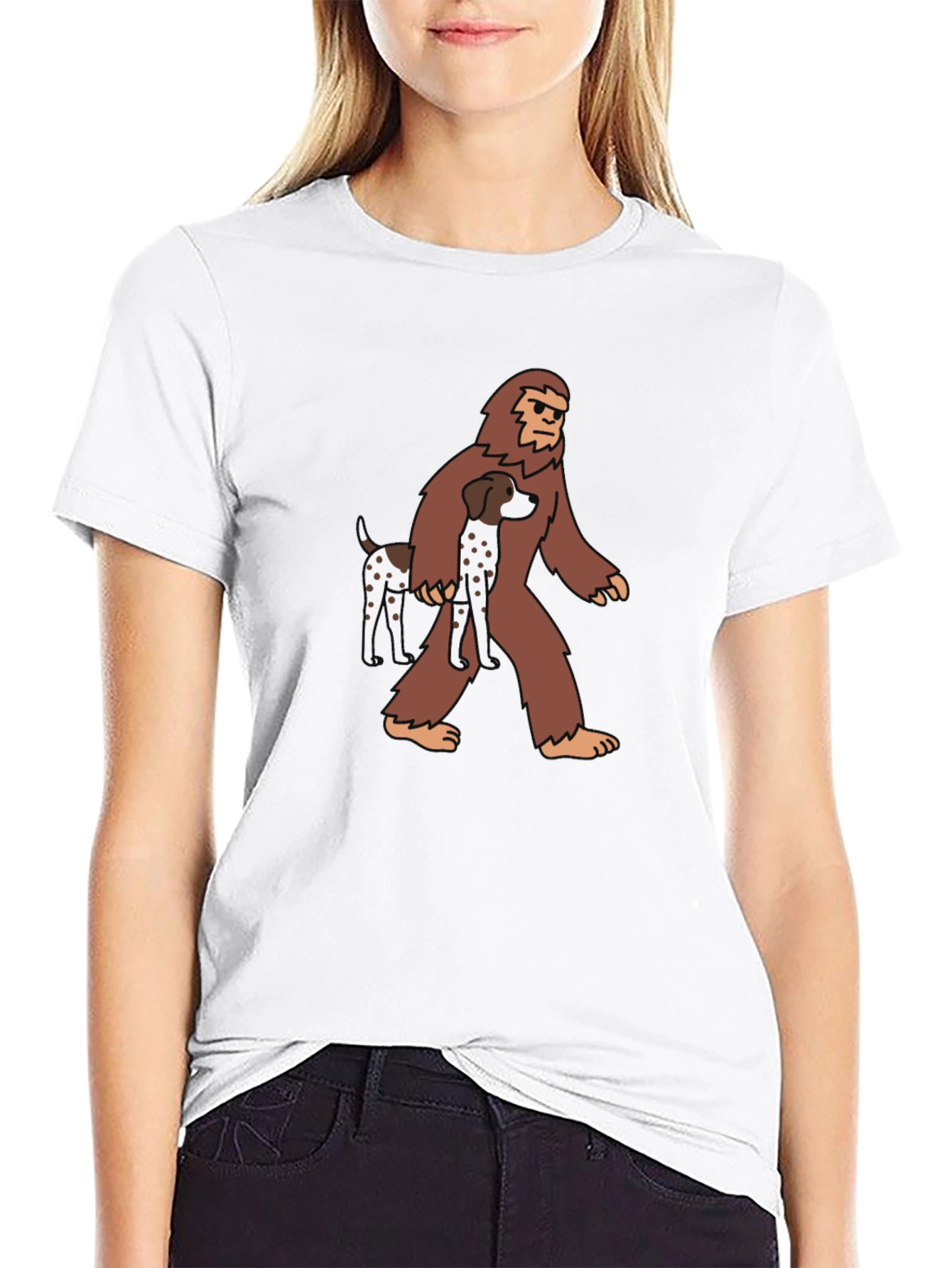 Bigfoot Dog T-Shirt Black Novelty Tee