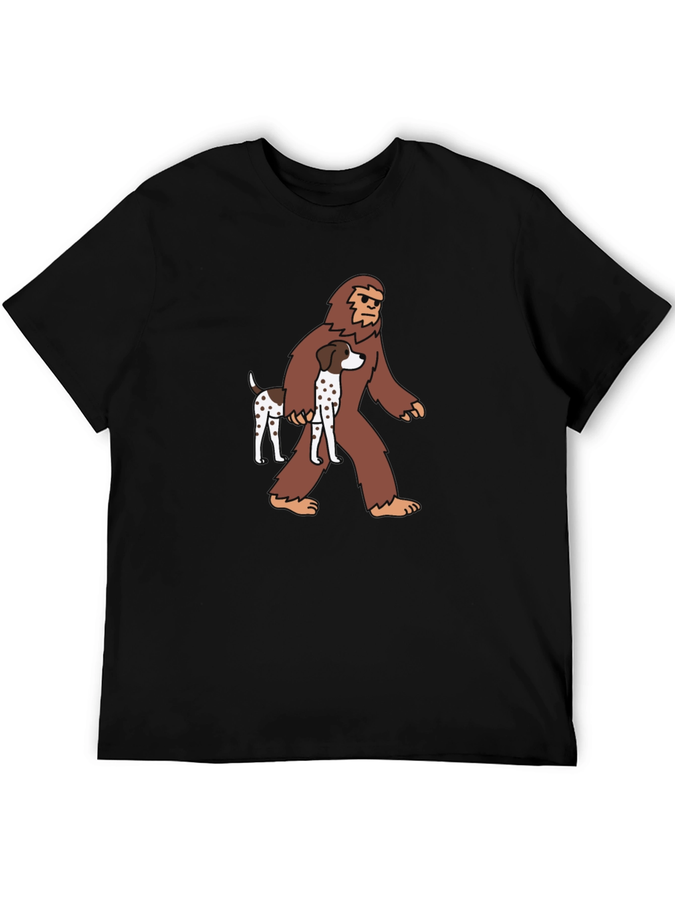 Bigfoot Dog T-Shirt Black Novelty Tee