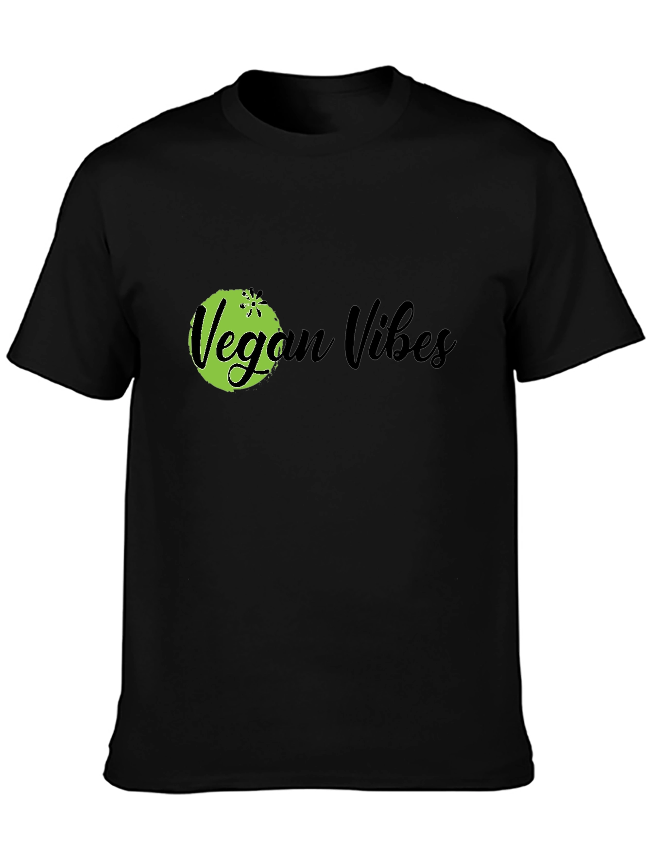 Vegan Vibes Black Graphic T-Shirt