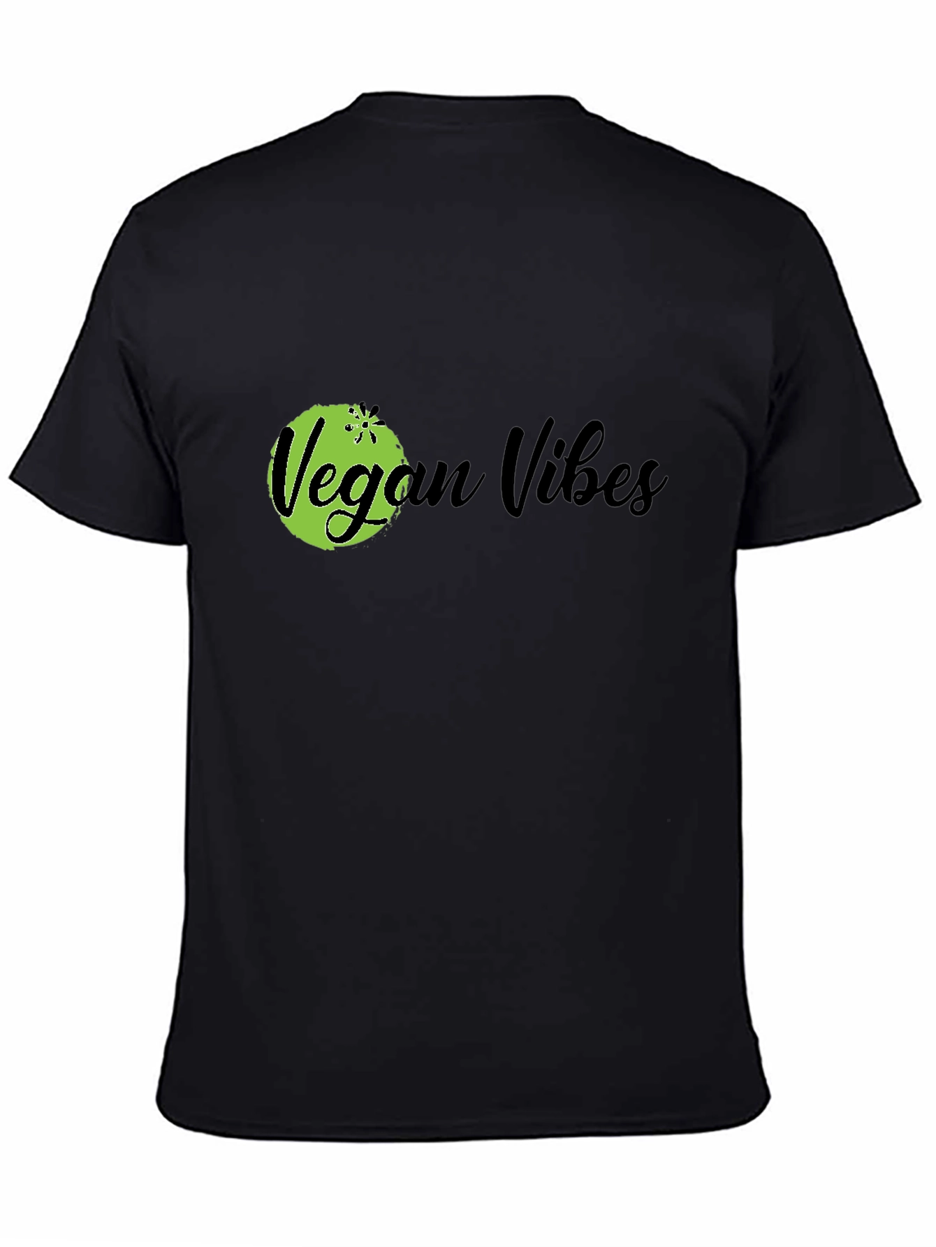 Vegan Vibes Black Graphic T-Shirt