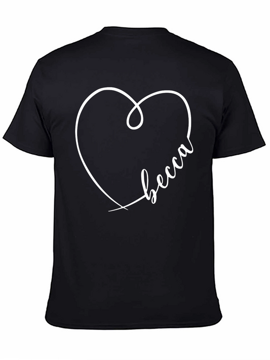 Becca Heart T-Shirt - Minimalist Black Tee
