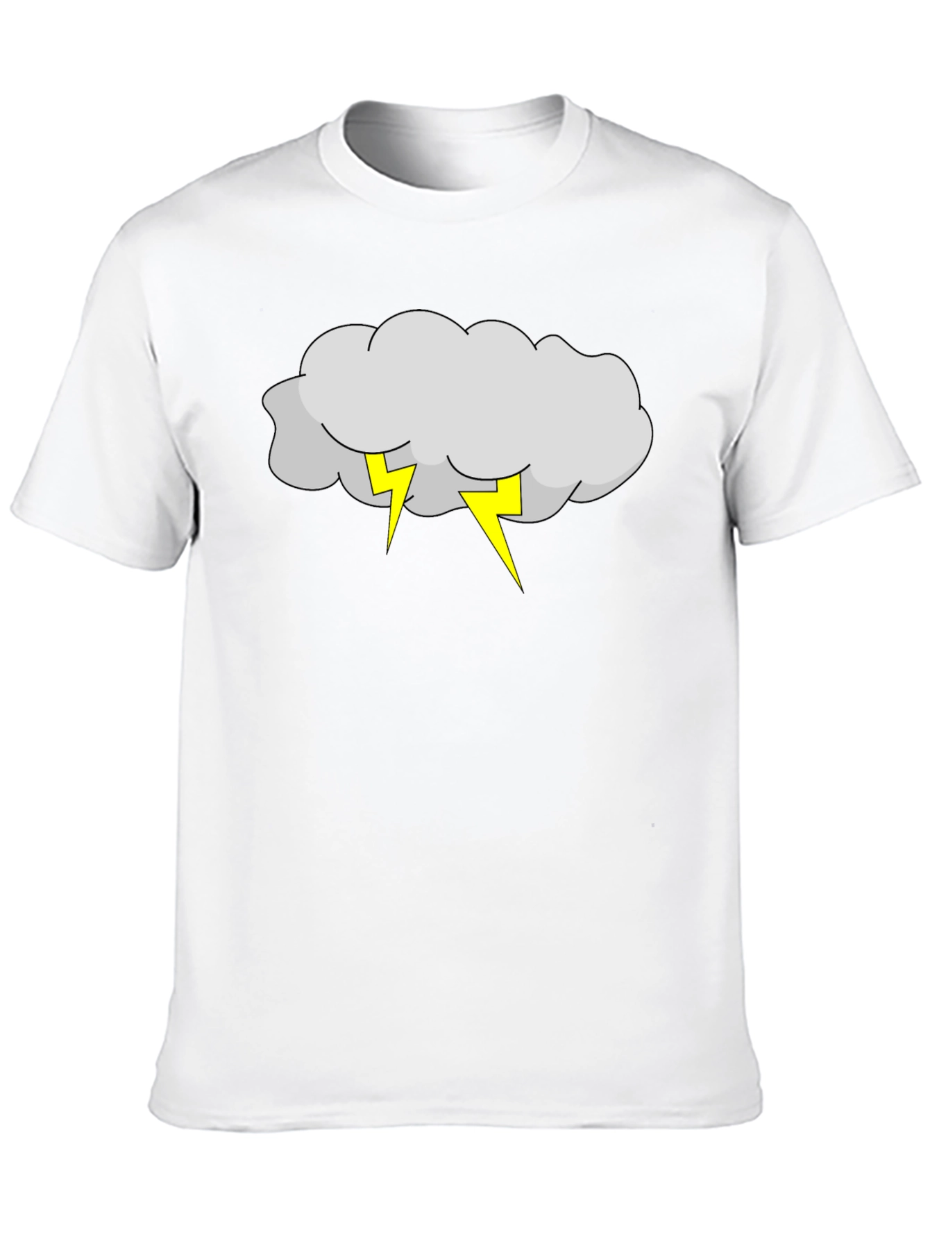 Storm Cloud & Lightning Bolt Black T-Shirt