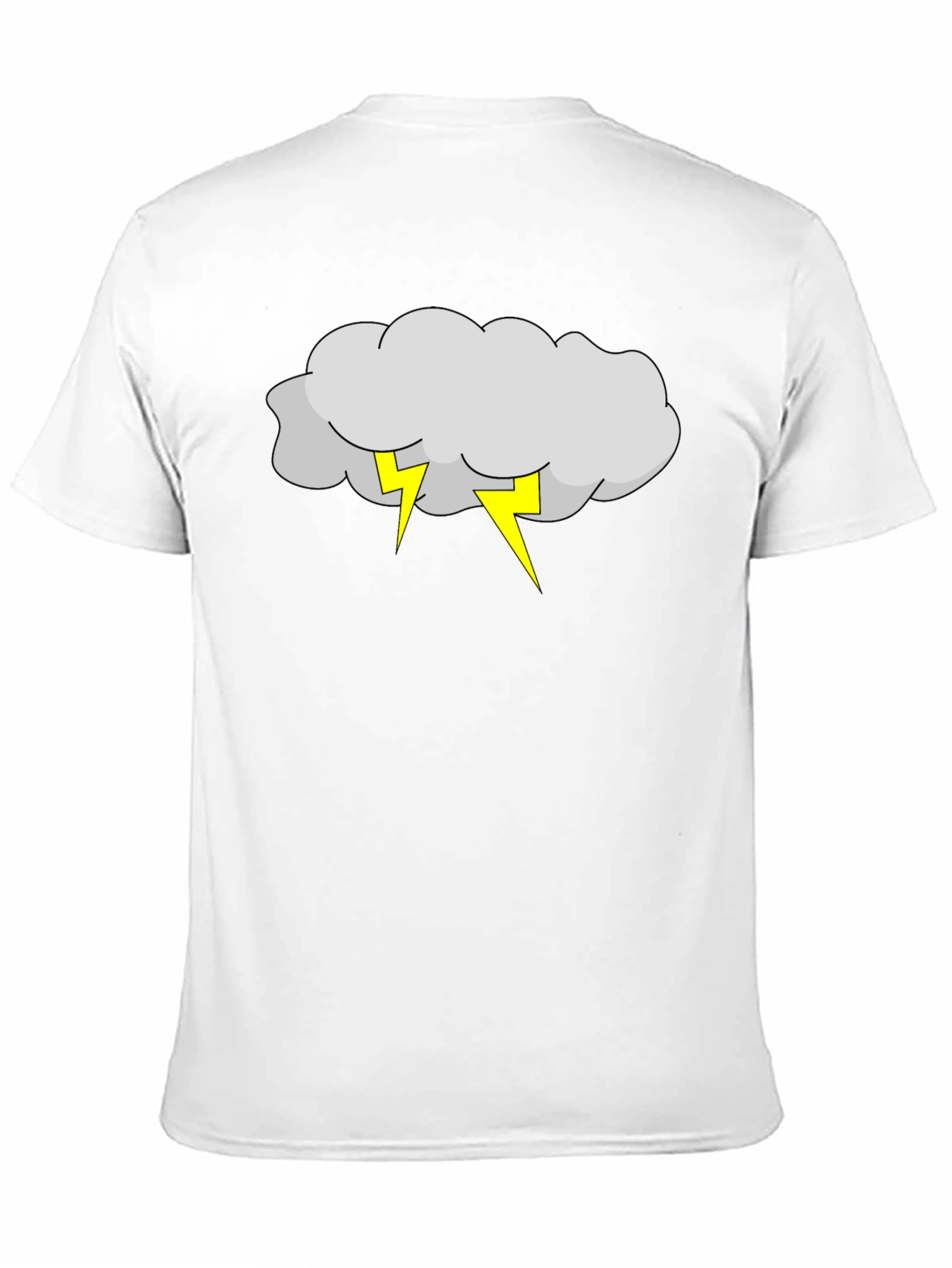 Storm Cloud & Lightning Bolt Black T-Shirt