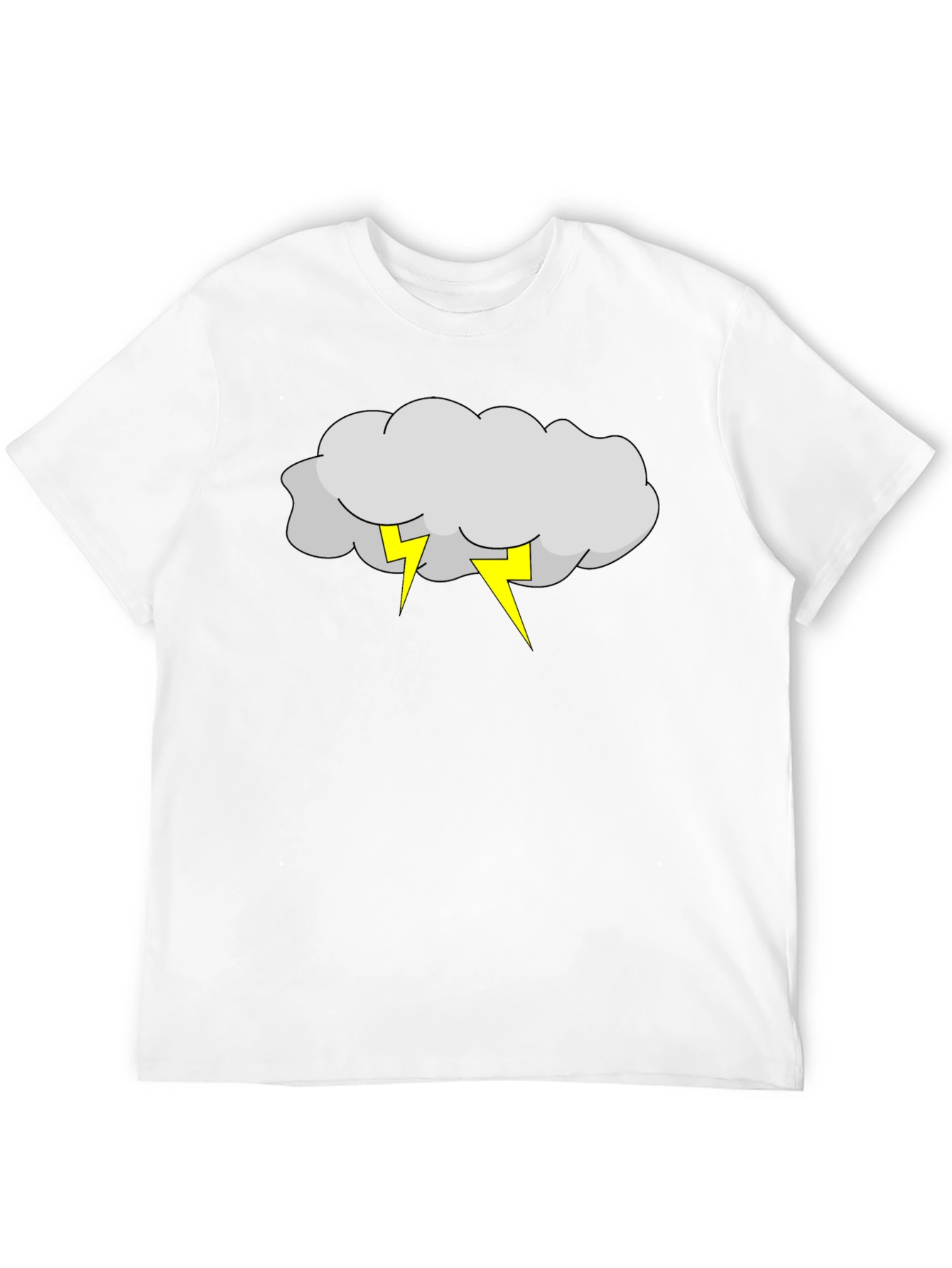 Storm Cloud & Lightning Bolt Black T-Shirt