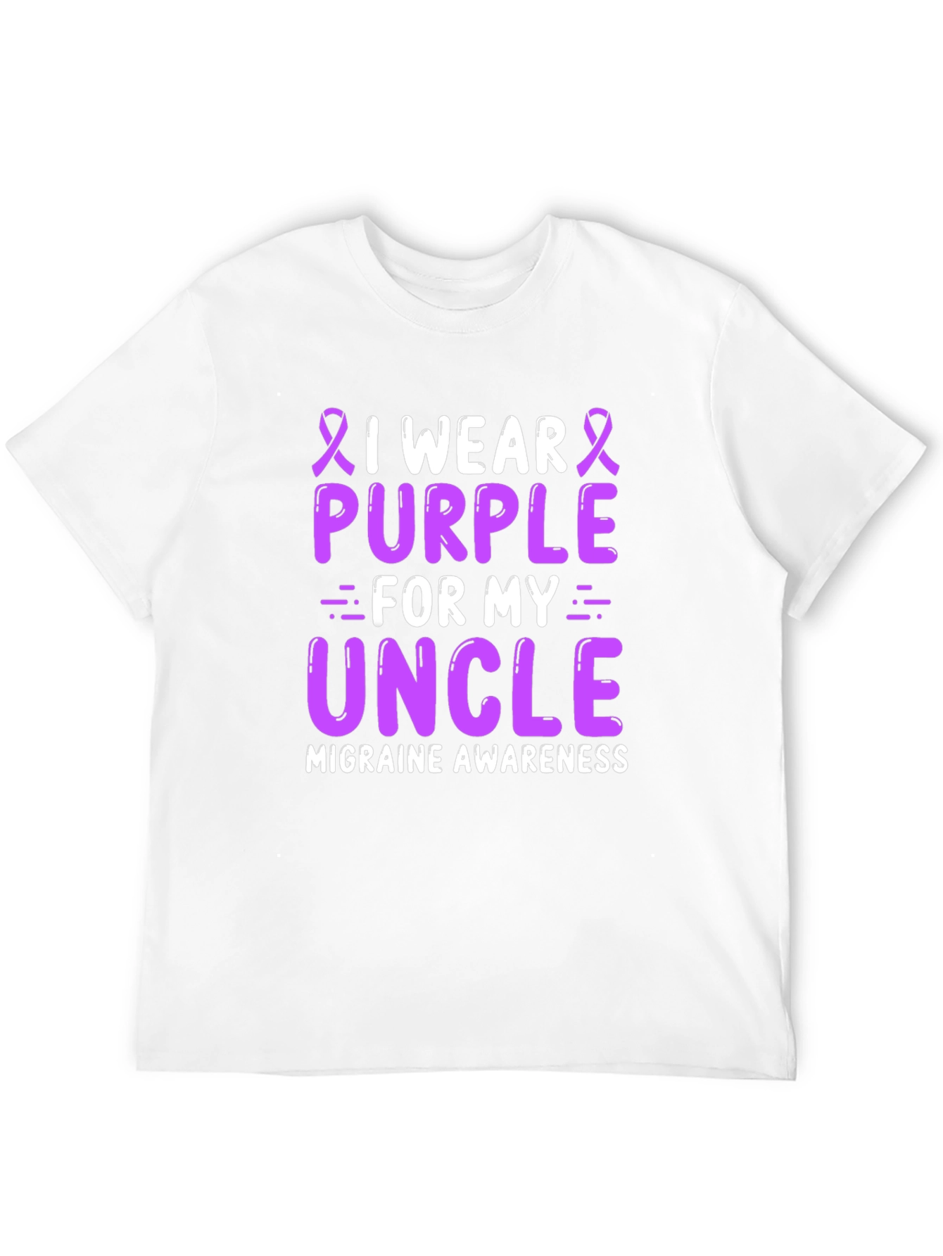 Purple Migraine Awareness Uncle T-Shirt