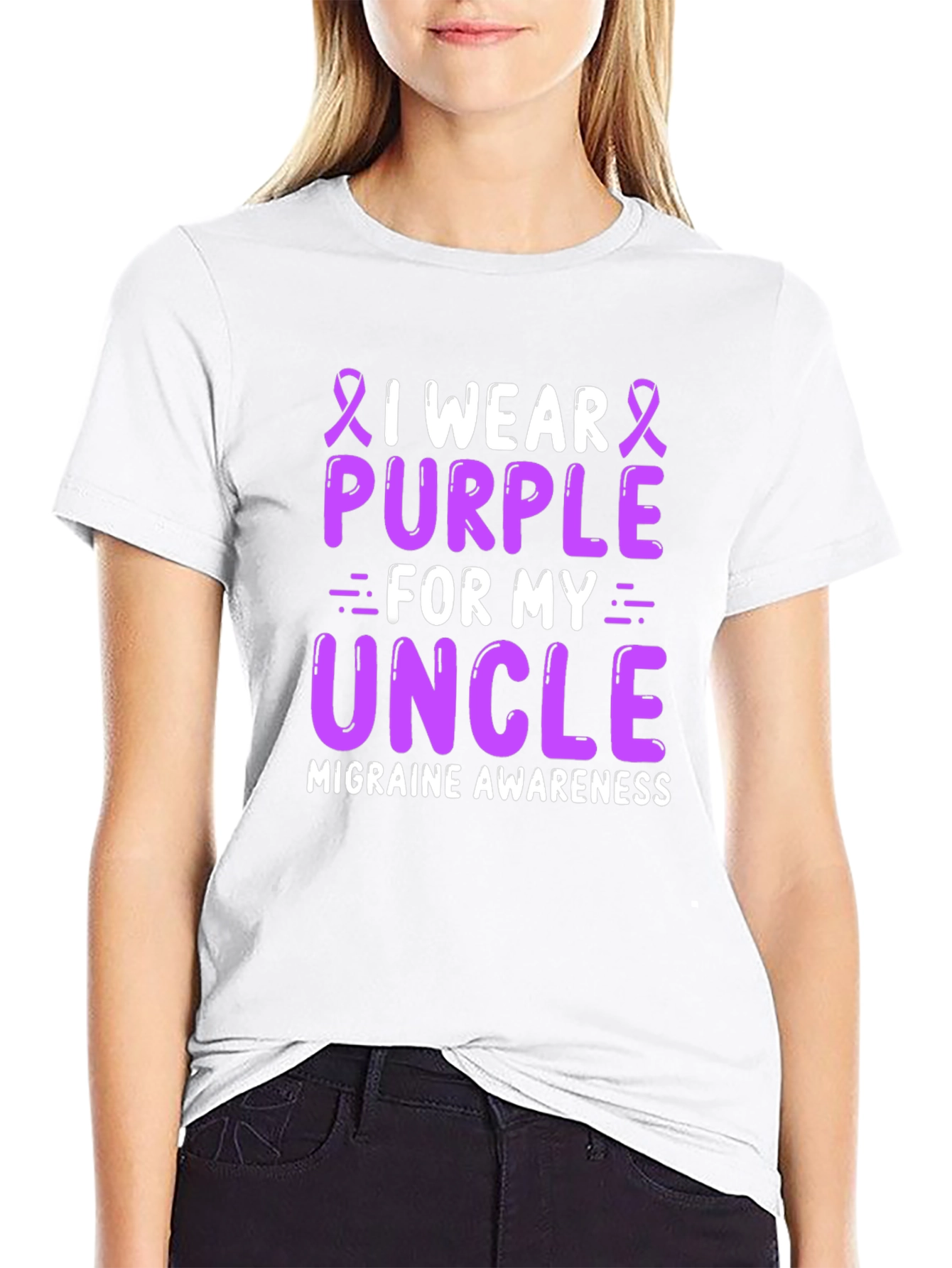 Purple Migraine Awareness Uncle T-Shirt