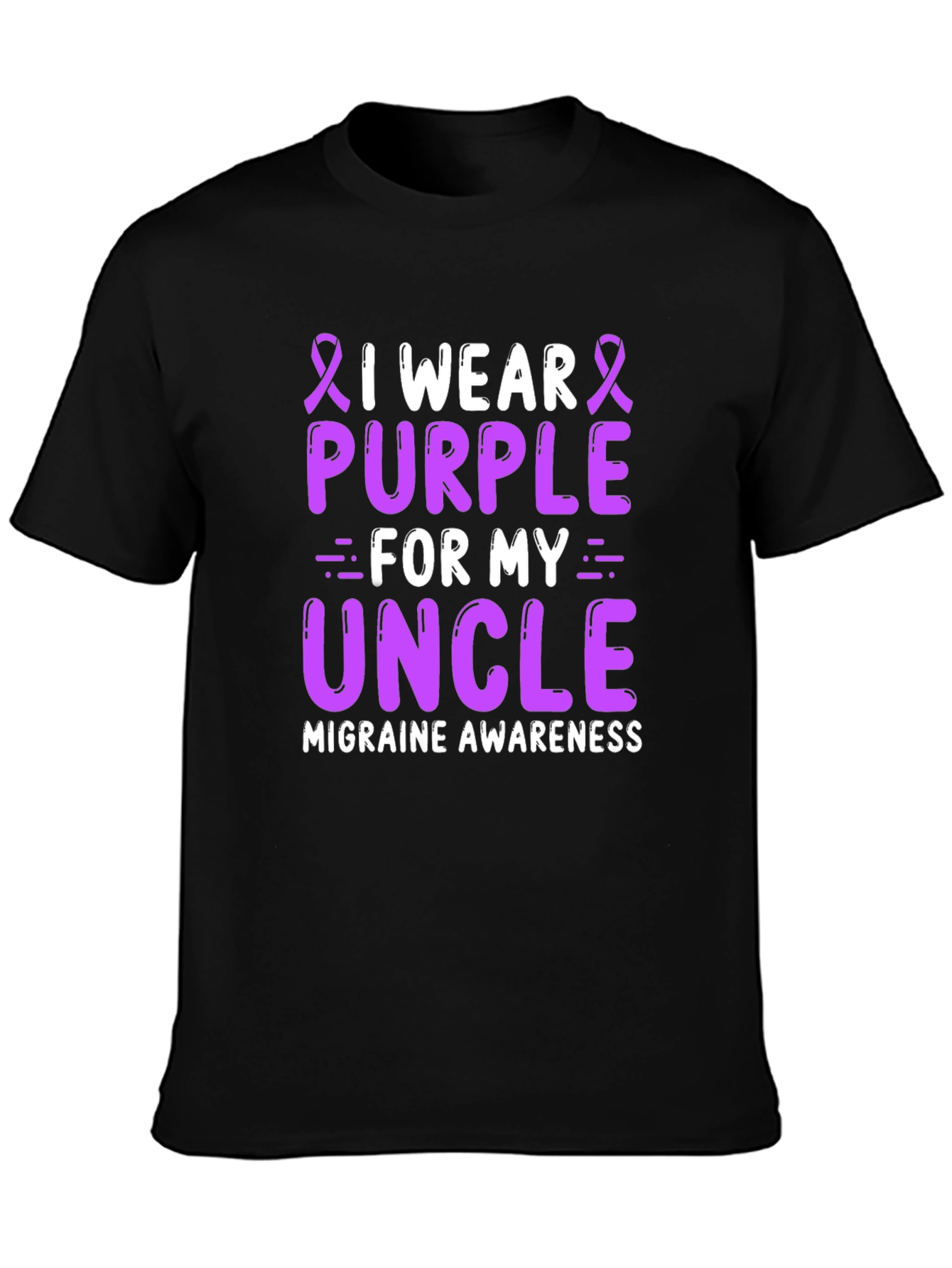 Purple Migraine Awareness Uncle T-Shirt