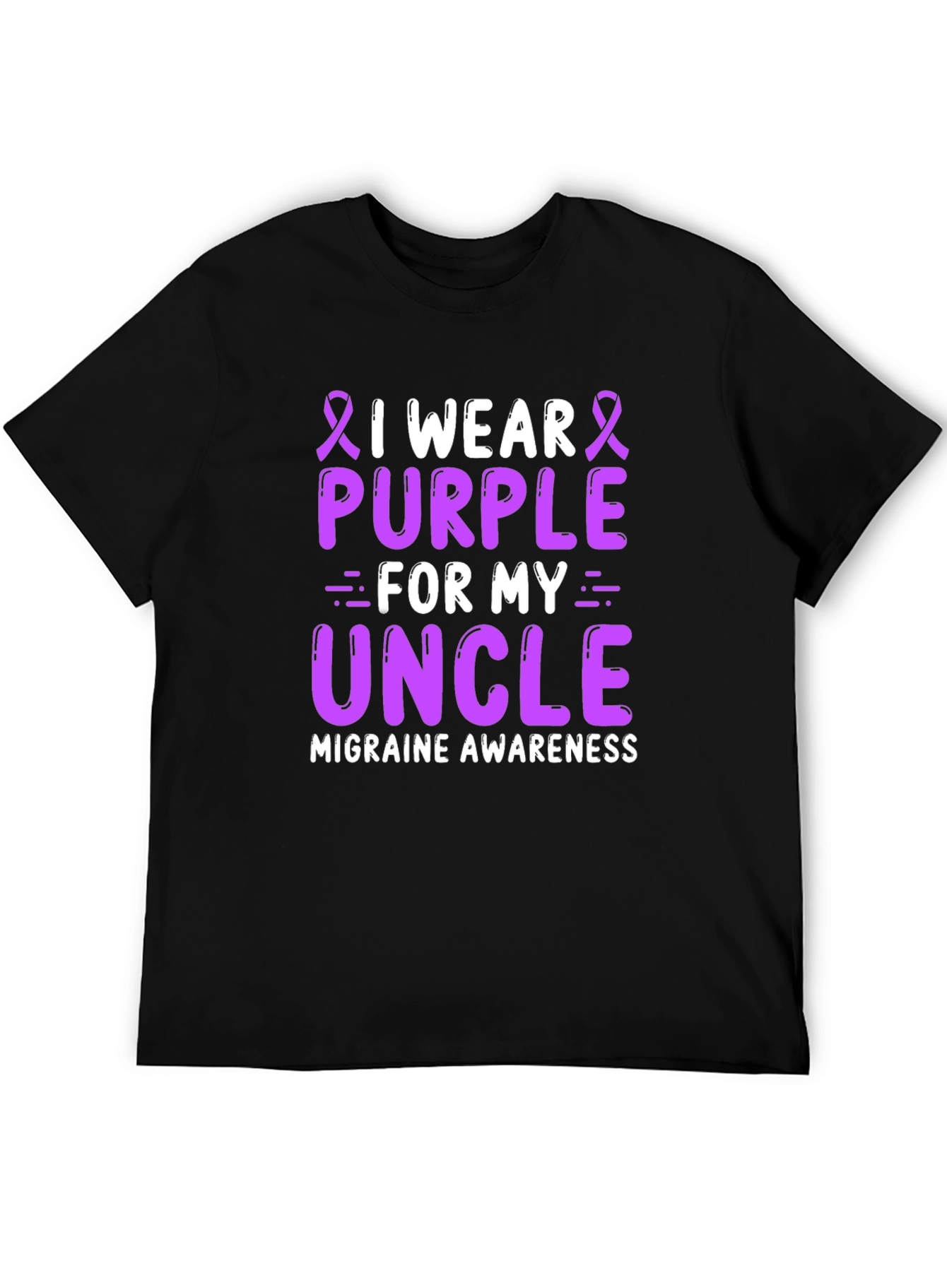 Purple Migraine Awareness Uncle T-Shirt