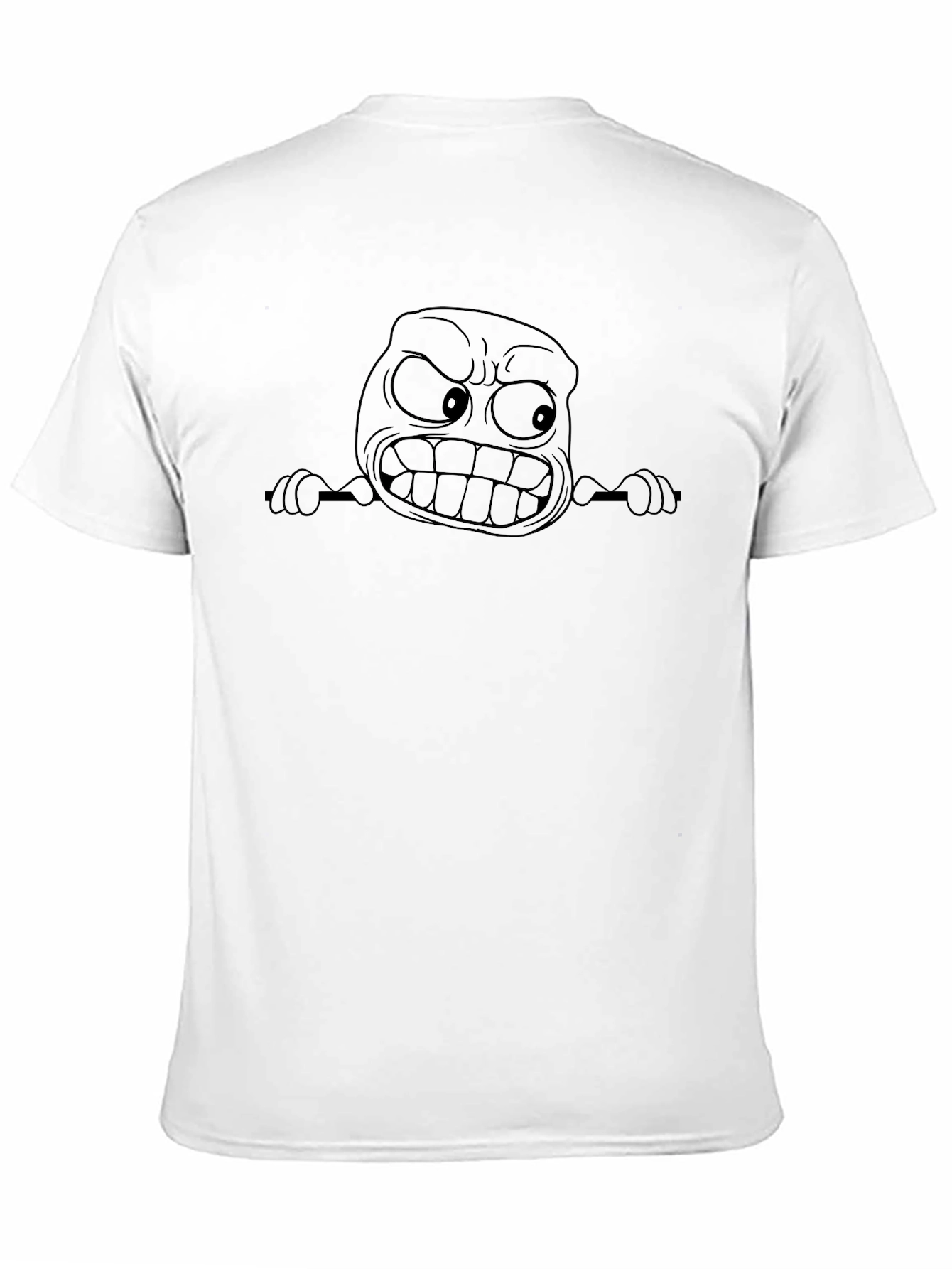 Angry Cartoon Face Black T-Shirt