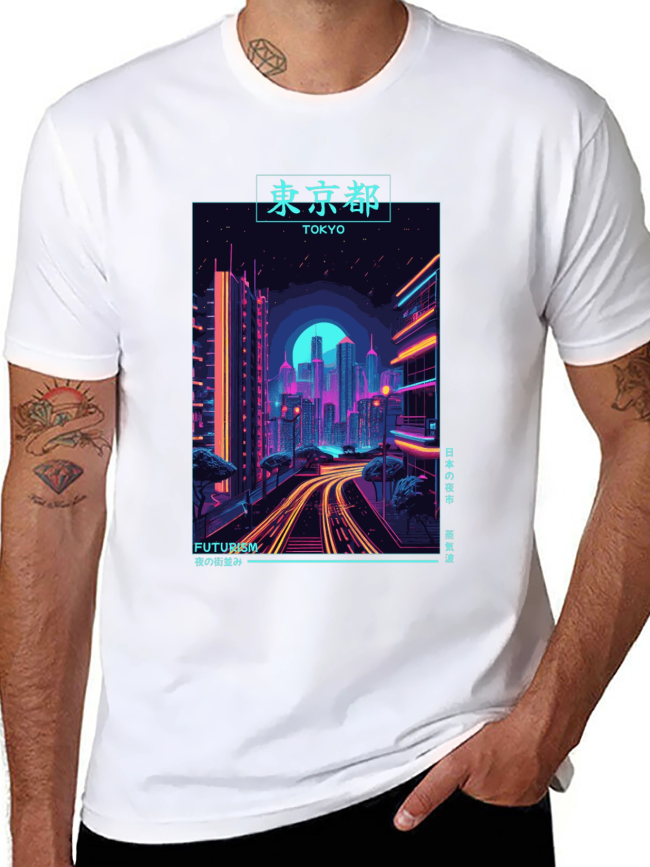 Tokyo Cityscape T-Shirt - Neon Futurism Design