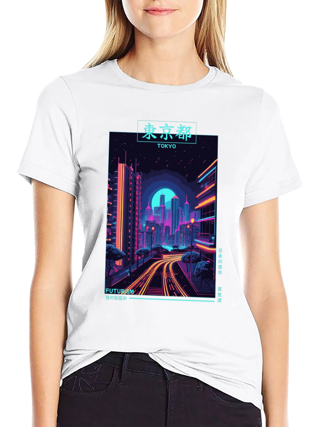 Tokyo Cityscape T-Shirt - Neon Futurism Design