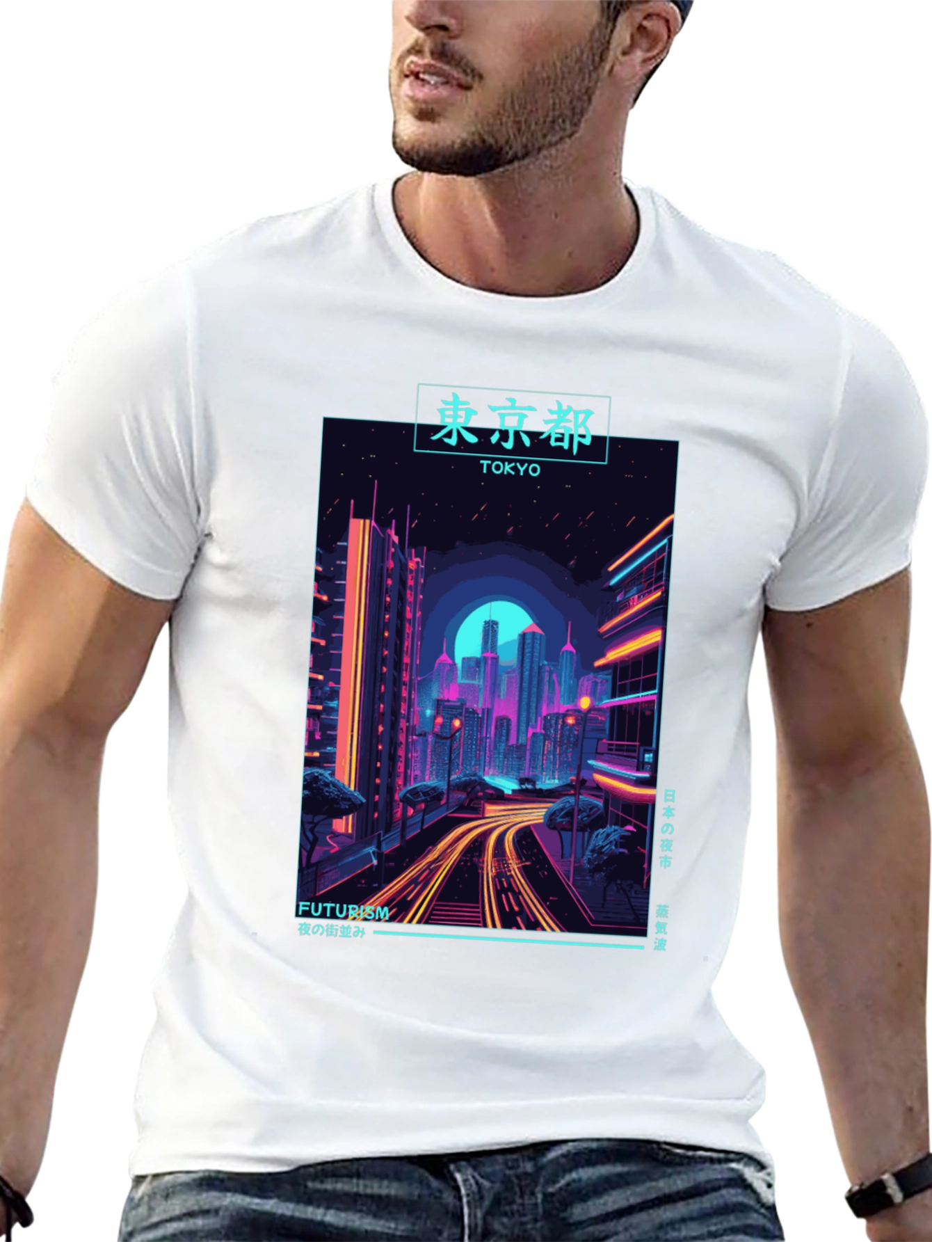 Tokyo Cityscape T-Shirt - Neon Futurism Design