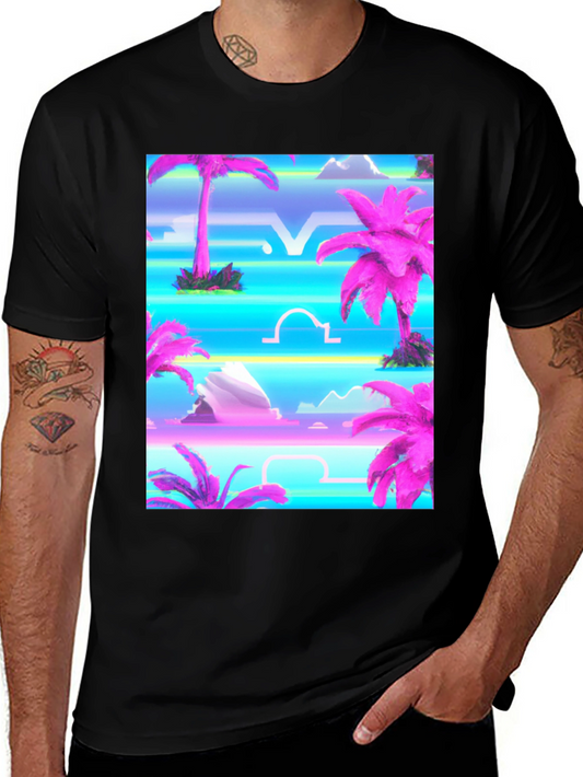 Vaporwave Palm Tree Graphic T-Shirt