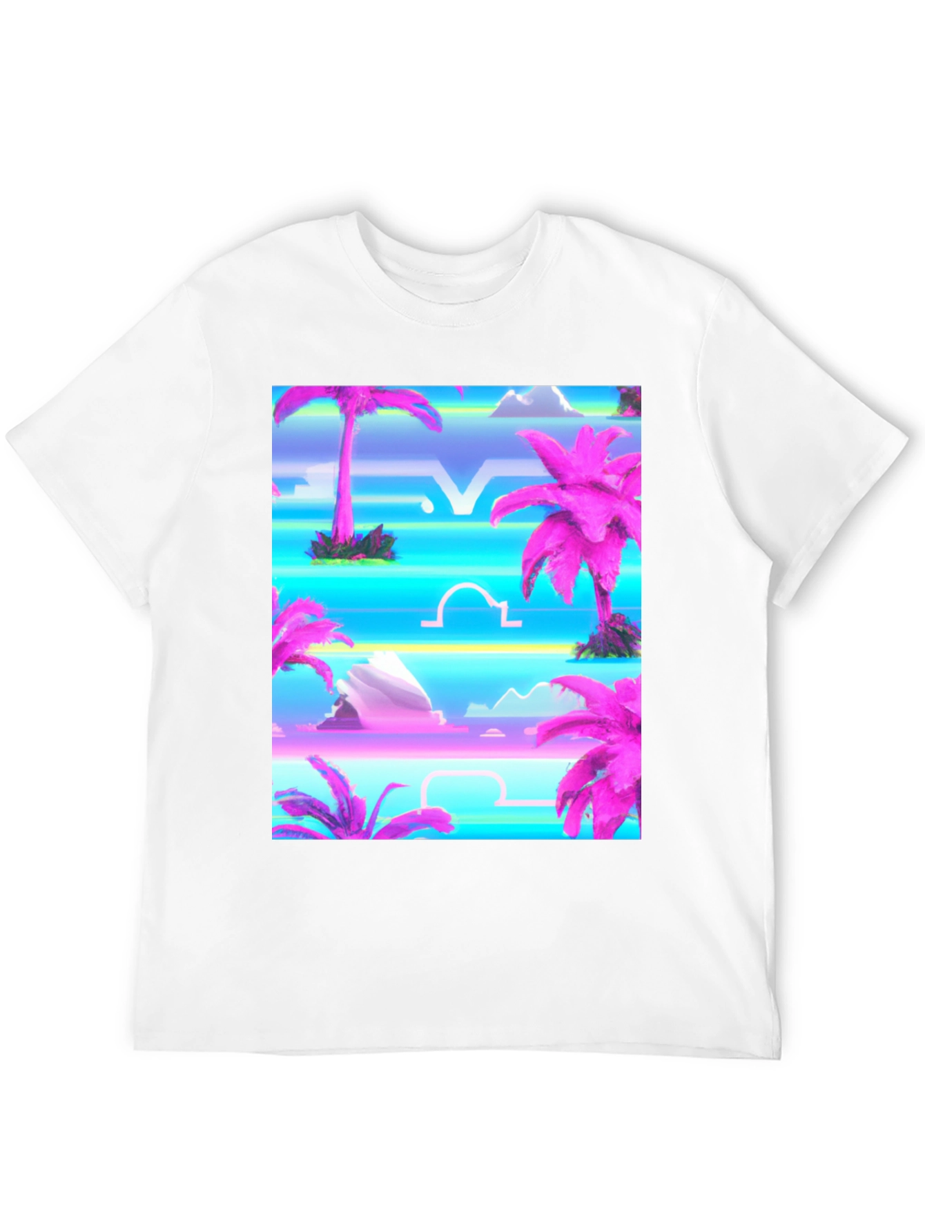 Vaporwave Palm Tree Graphic T-Shirt