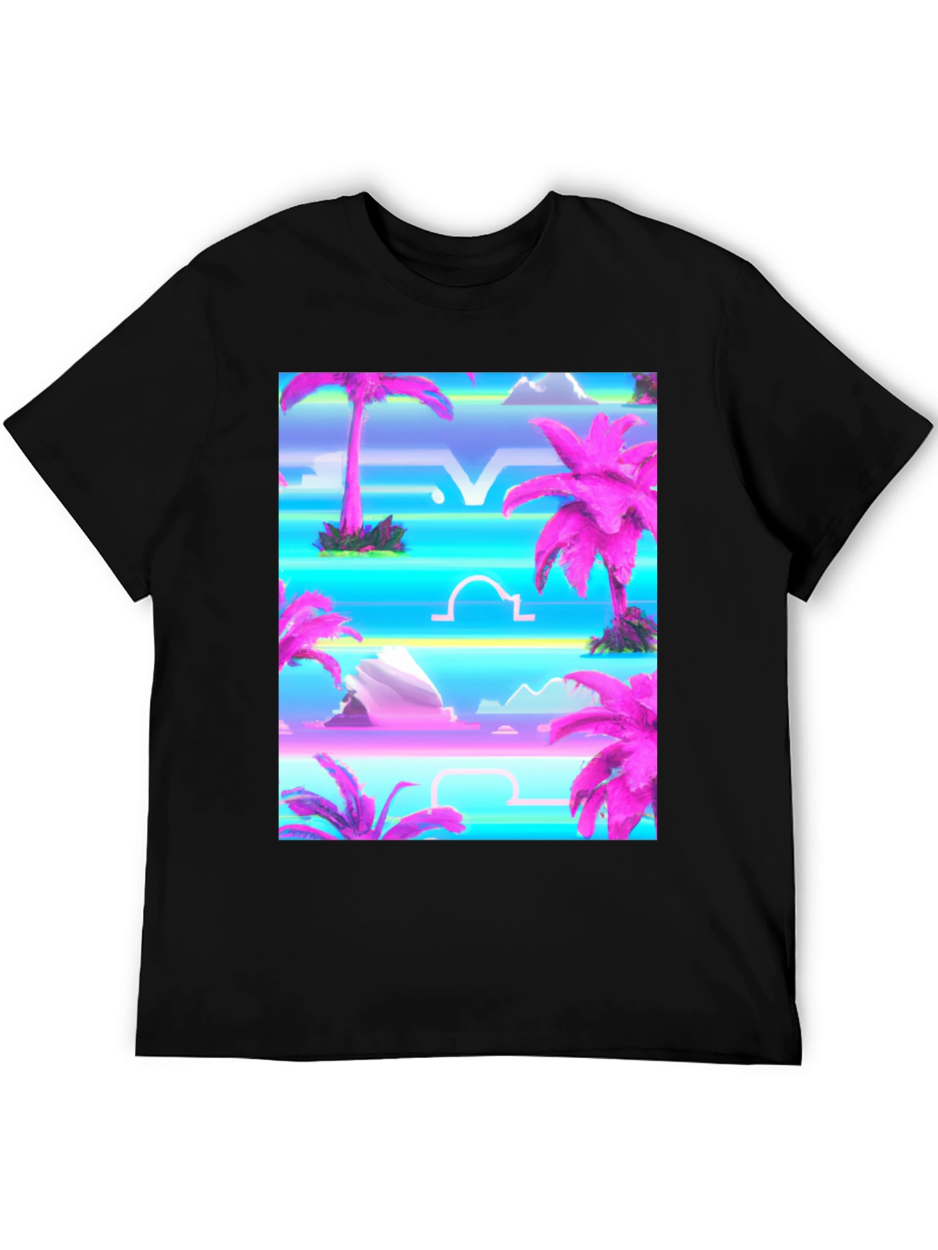 Vaporwave Palm Tree Graphic T-Shirt