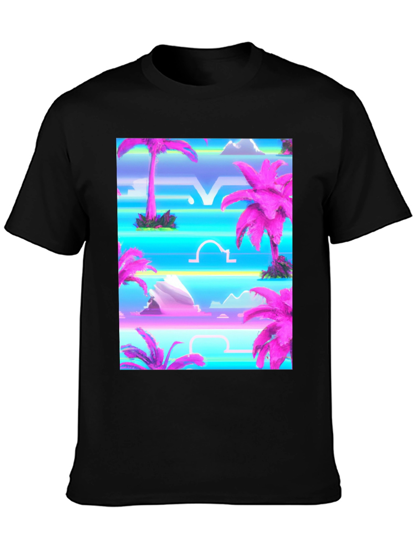 Vaporwave Palm Tree Graphic T-Shirt
