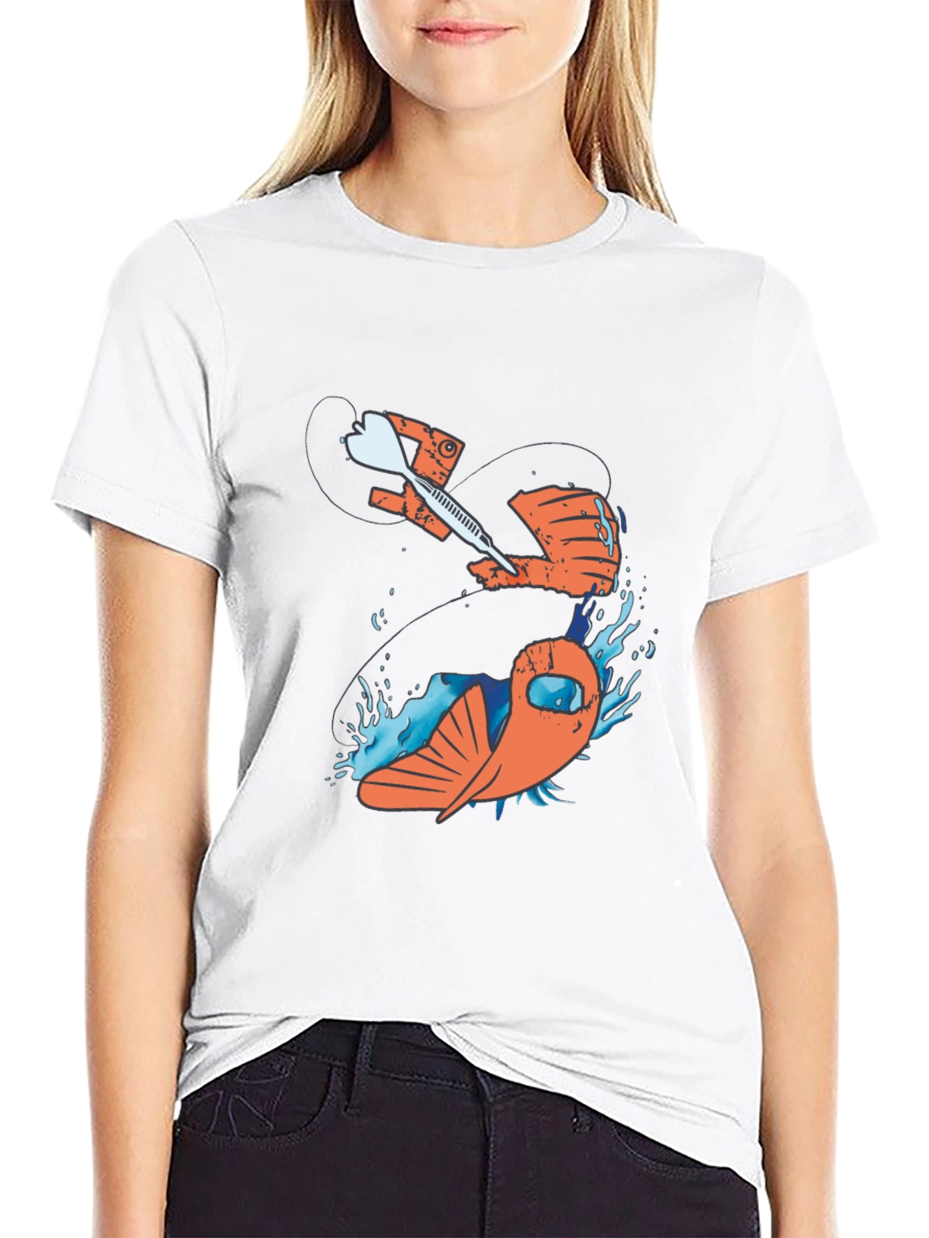 Dart Through Fish Graphic T-Shirt