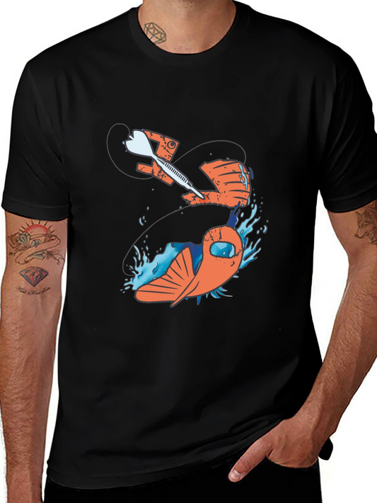 Dart Through Fish Graphic T-Shirt