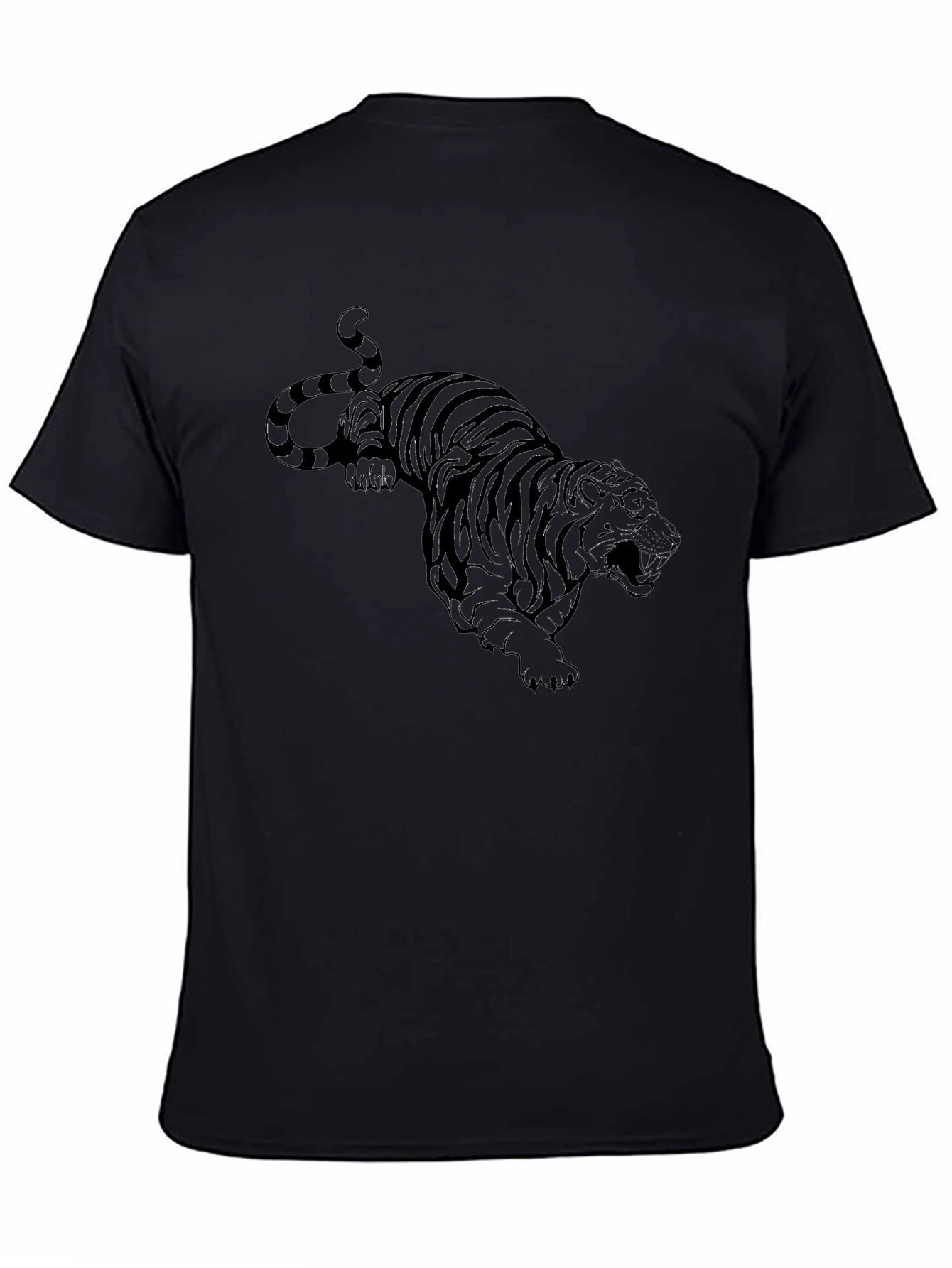 Black Tiger Graphic Tee - Mens Fashion