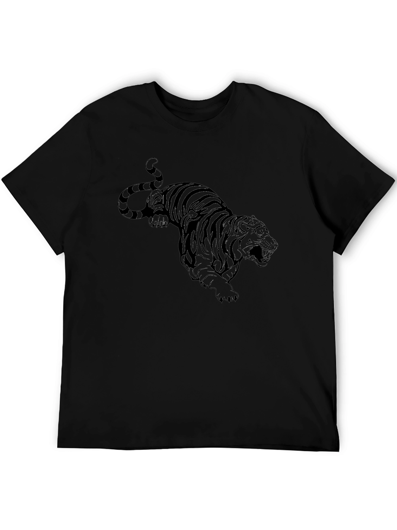 Black Tiger Graphic Tee - Mens Fashion