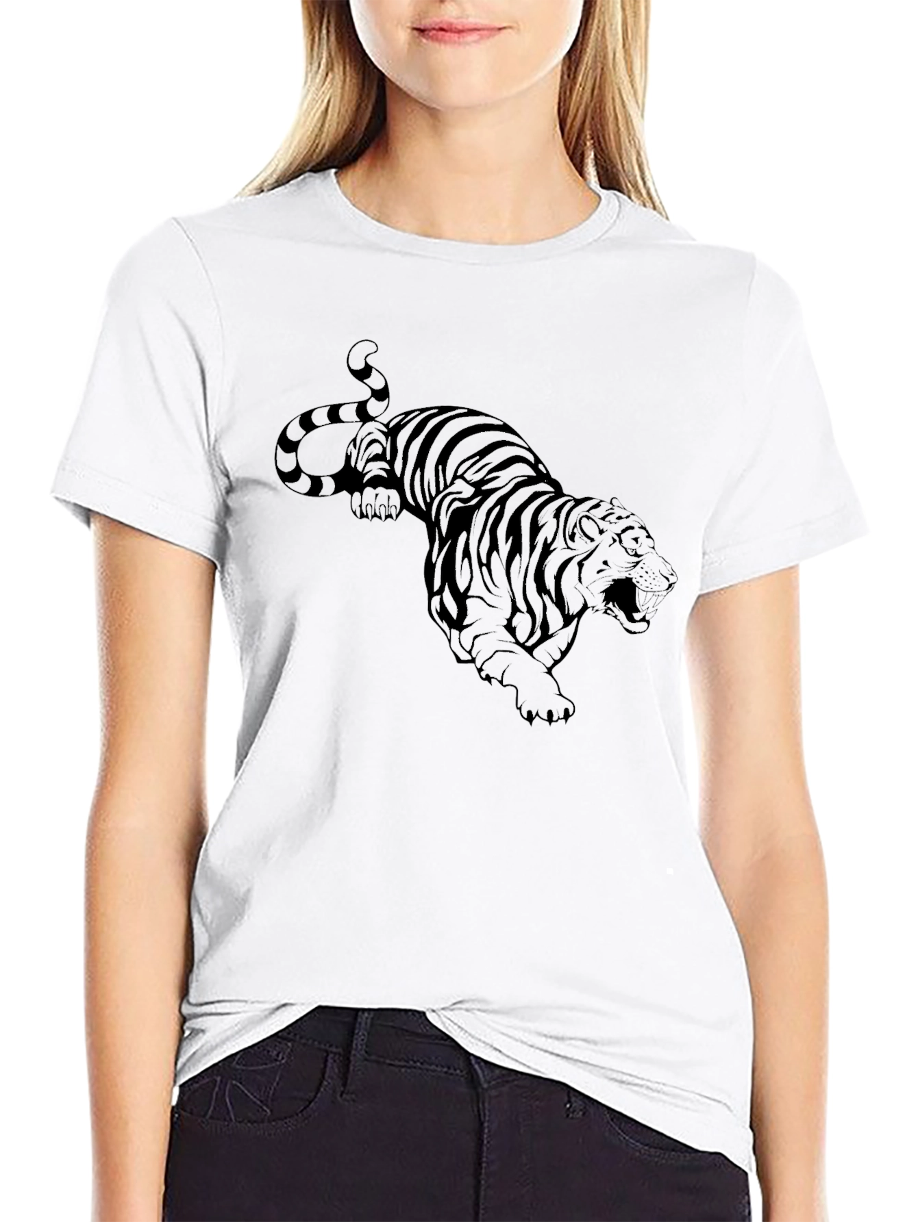 Black Tiger Graphic Tee - Mens Fashion