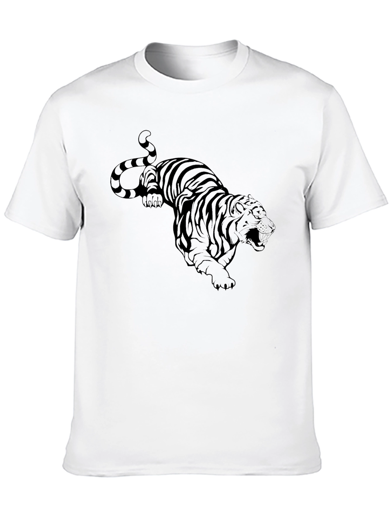 Black Tiger Graphic Tee - Mens Fashion