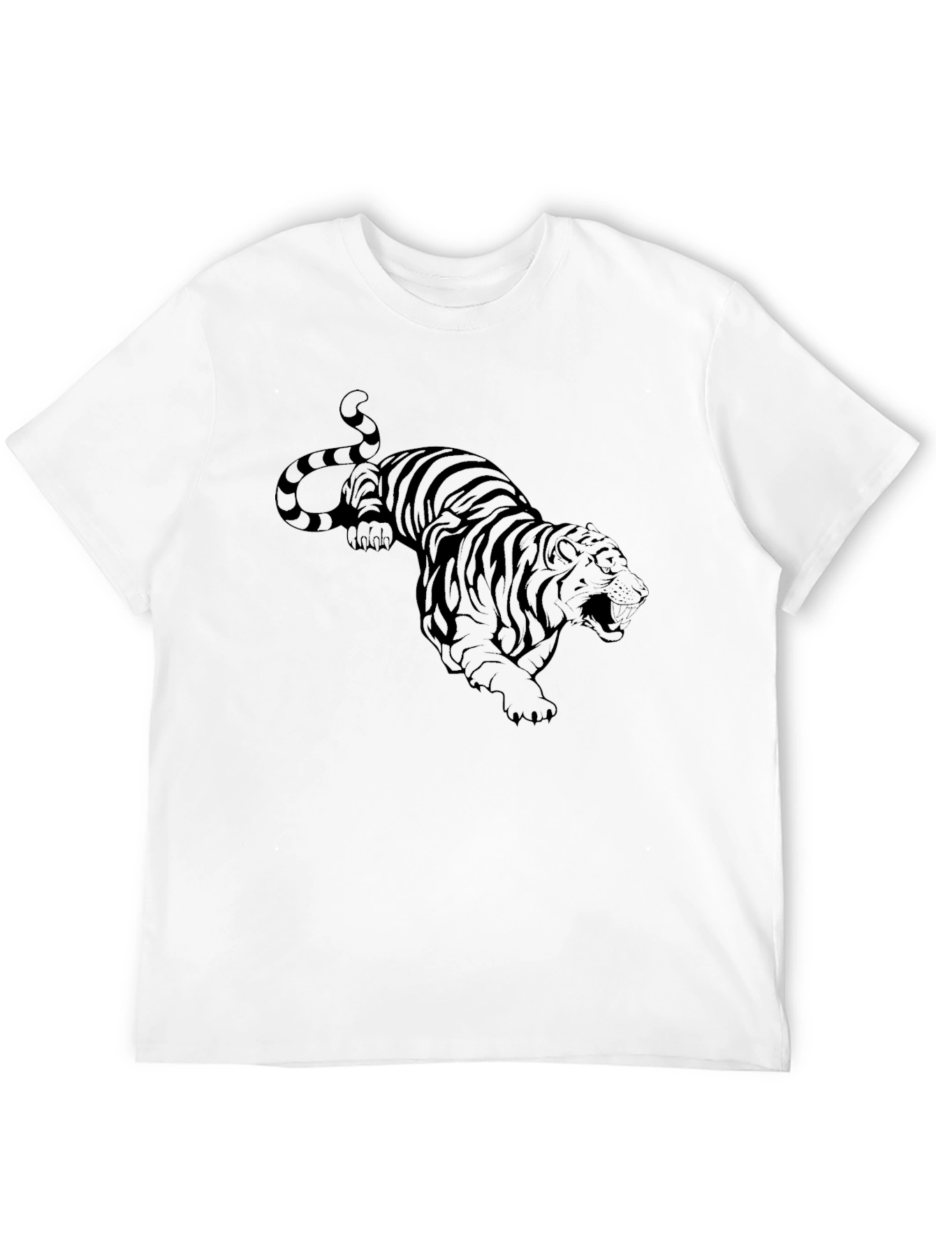 Black Tiger Graphic Tee - Mens Fashion