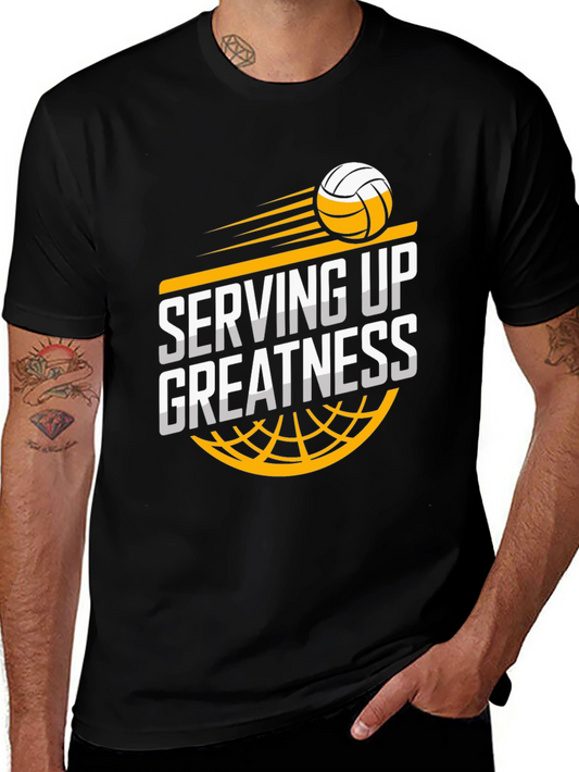 Serving Up Greatness Volleyball Graphic T-Shirt