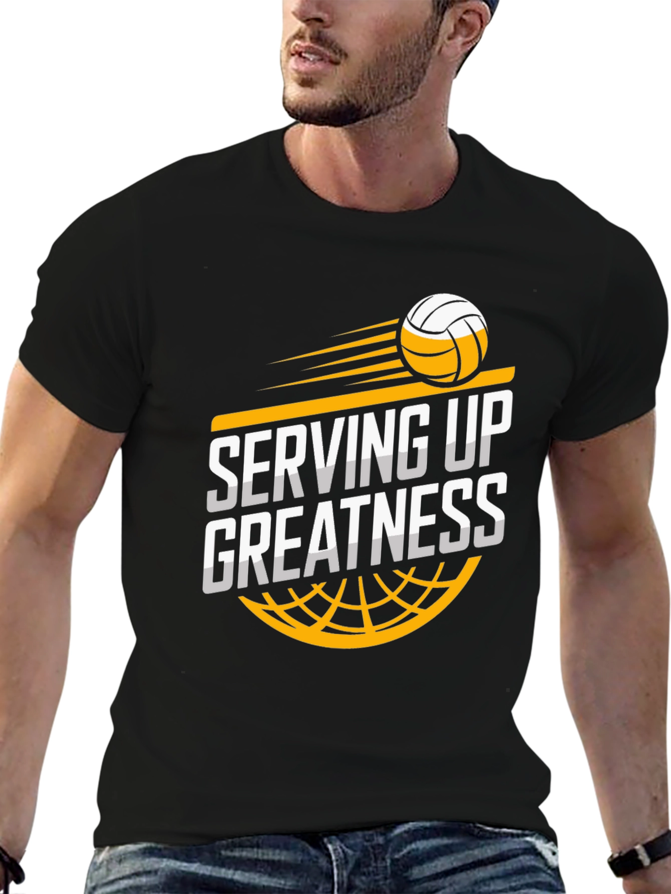Serving Up Greatness Volleyball Graphic T-Shirt
