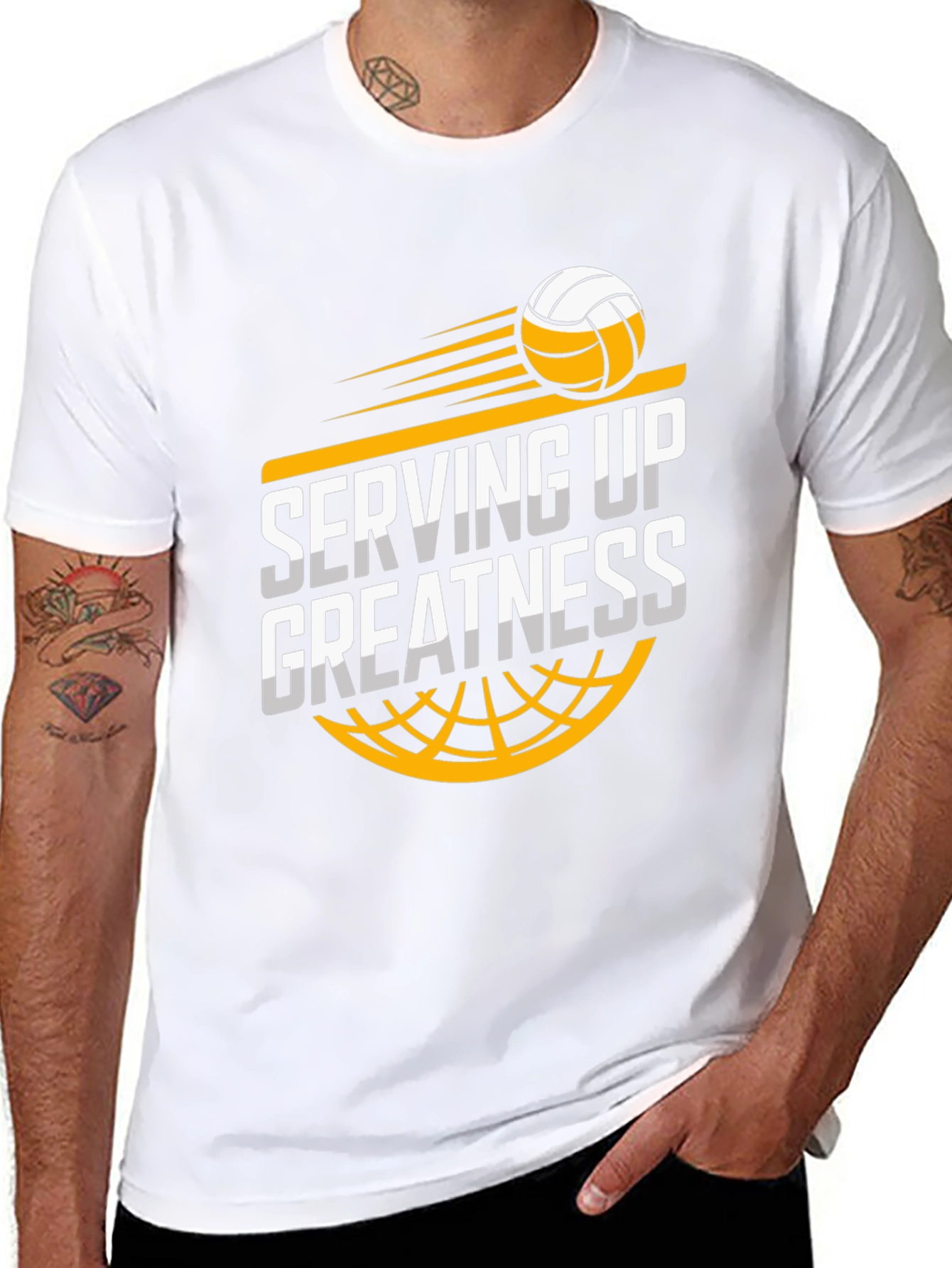 Serving Up Greatness Volleyball Graphic T-Shirt