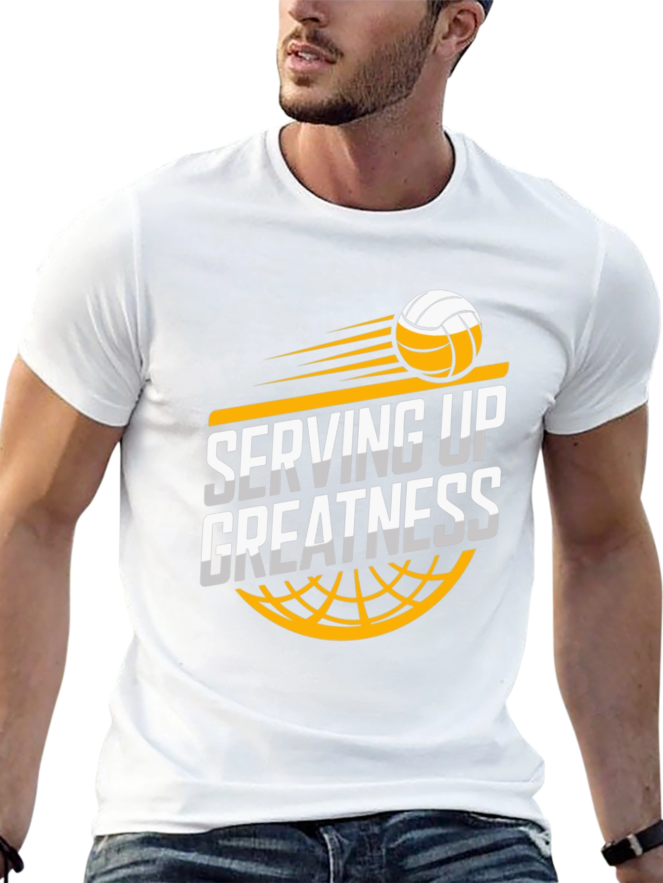Serving Up Greatness Volleyball Graphic T-Shirt