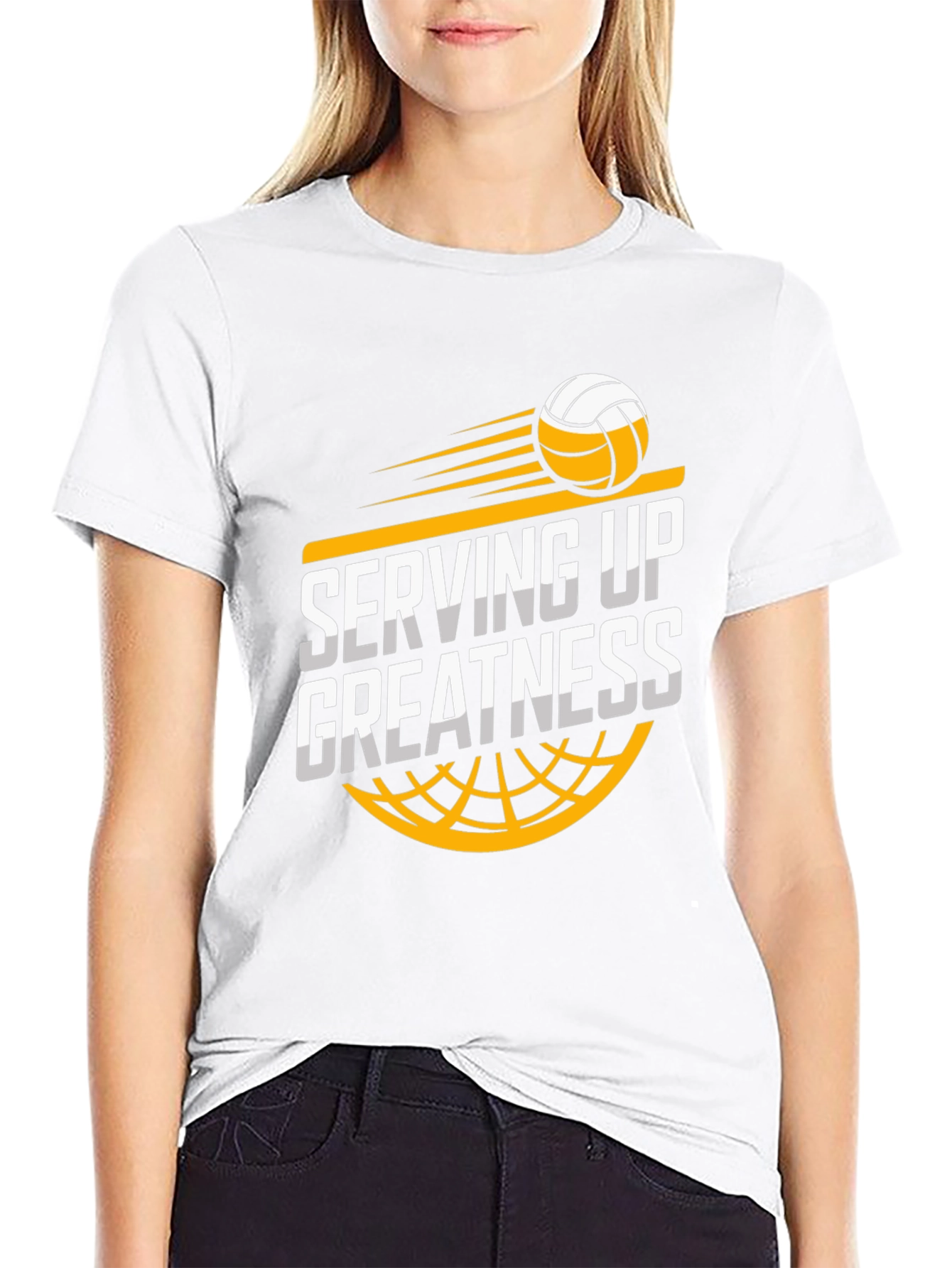 Serving Up Greatness Volleyball Graphic T-Shirt